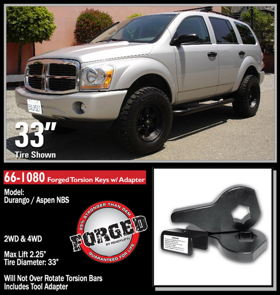 66-1080 Readylift 2.25" Leveling Kit W/ Forged Torsion Key - Dodge Durango Chrysler Aspen 2004-2010