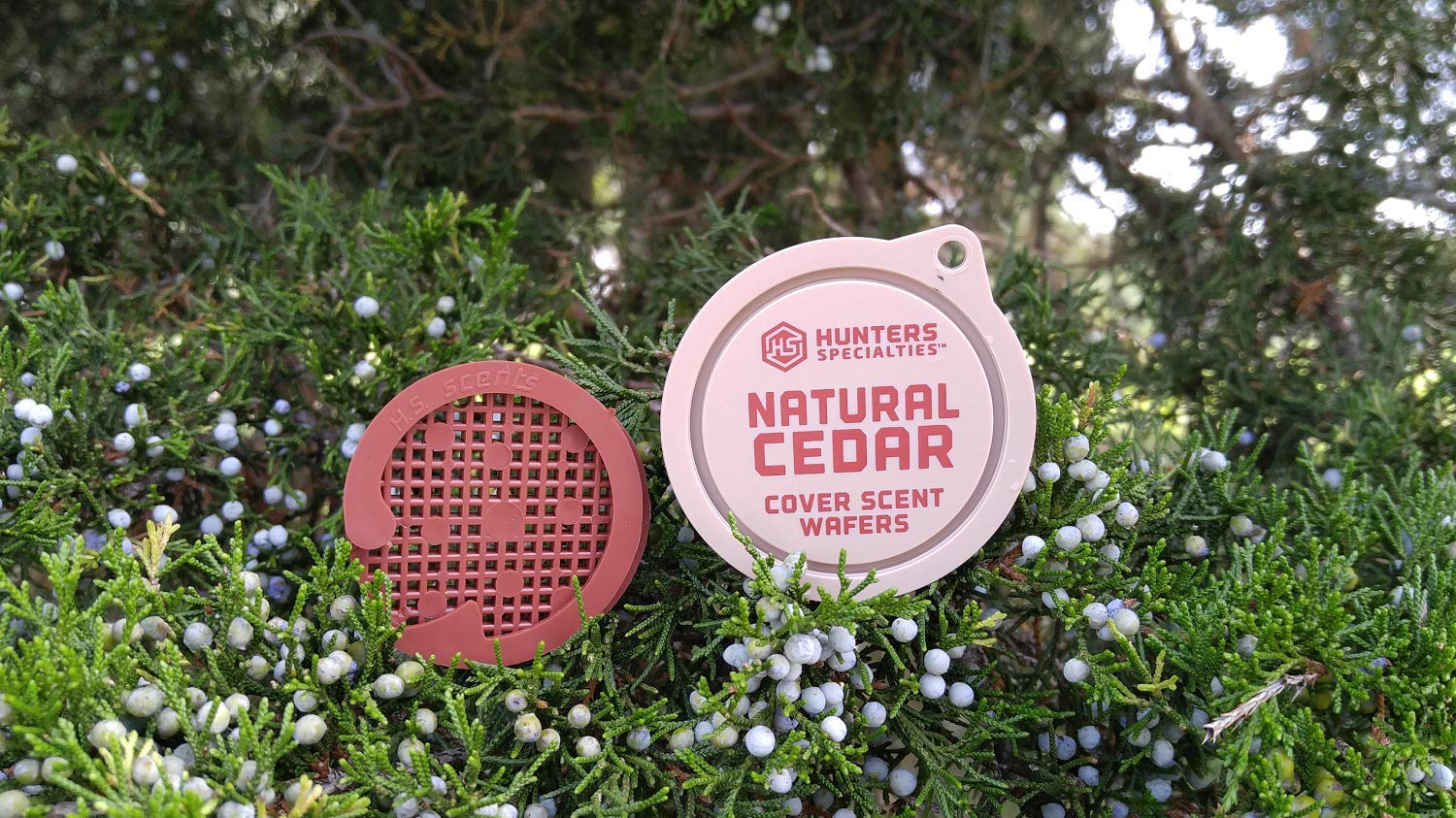 Hunters Specialties Cover Scent Long Lasting Wafers for Hunting - 3 Wafers Per Pack, 3 Safety Pins Included, Natural Cedar