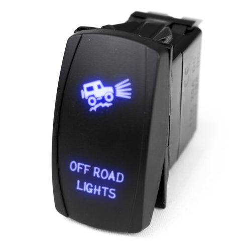Race Sport RSLE10B Lighting LED Rocker Switch w/Blue LED Radiance (Off-road Lights)