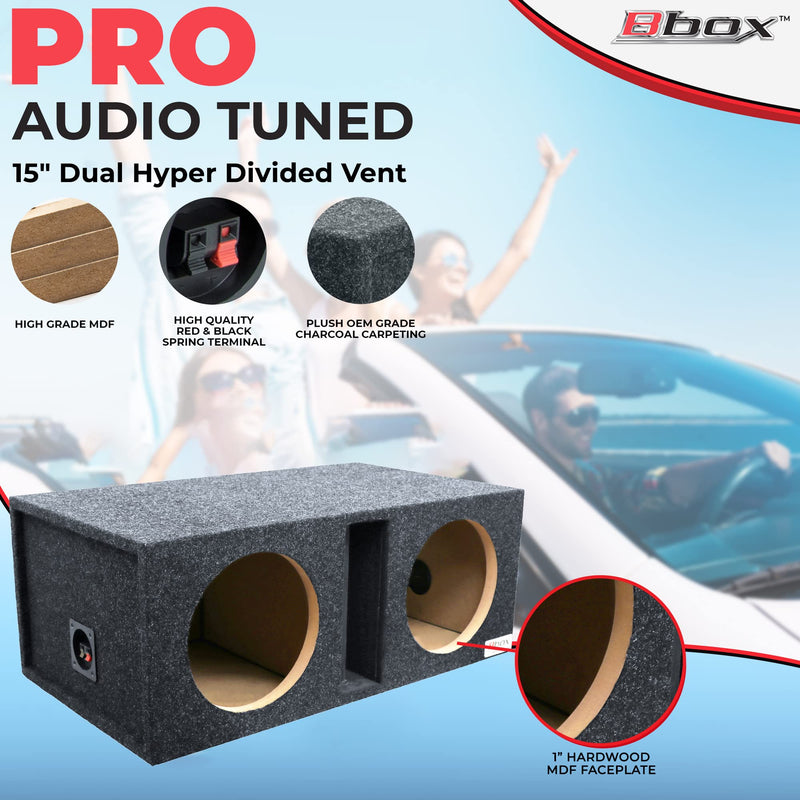 Dual BBox 15" Vented Carpeted Subwoofer Enclosure E15DV