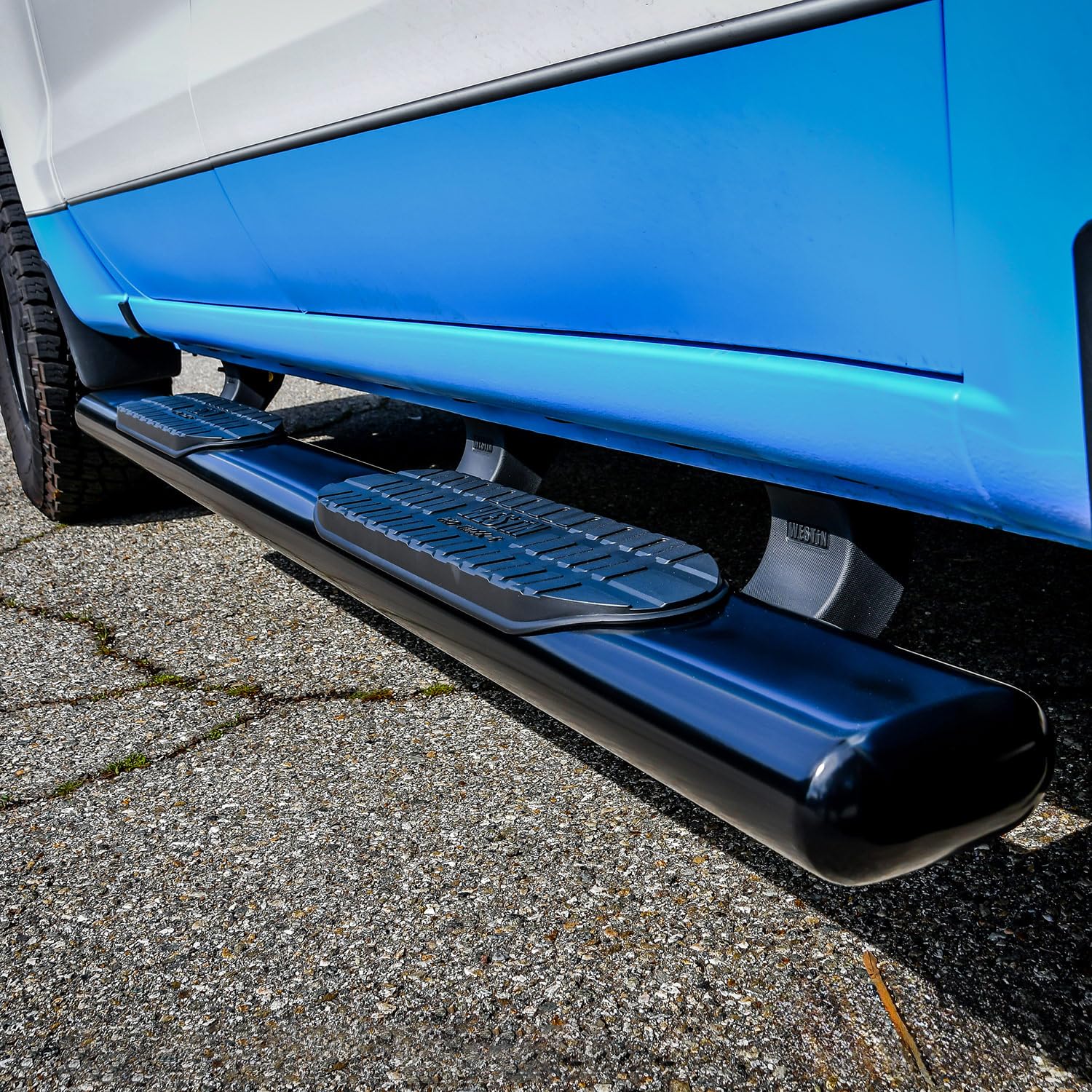 Pro Traxx 6 Oval Nerf Step Bars Westin fits 2019-2025 Silverado Sierra 1500 2500 3500 Crew Cab (Exc 2019 LD Limited) Black Pair