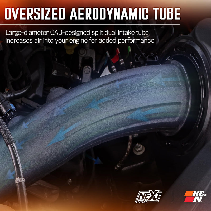 Cold Air Intake System K&N NextGen: High-Flow Cotton Filter: Compatible with 2015-2025 FORD: F150, 50-2591