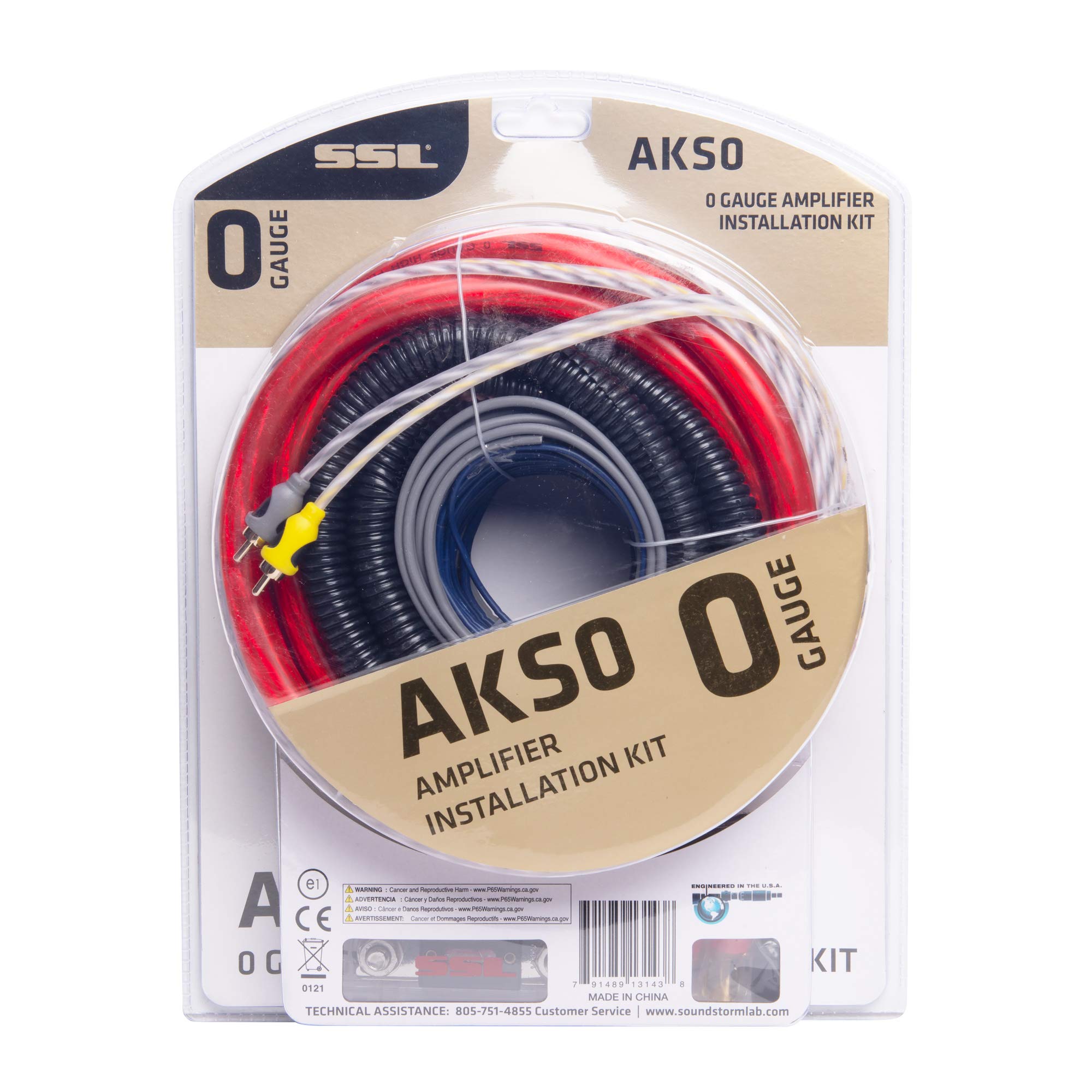 0 Gauge Sound Storm Laboratories AKS0 Amplifier Installation Wiring Kit - A Car Amplifier Wiring Kit Helps You Make Connections and Brings Power to Your Radio, Subwoofers and Speakers