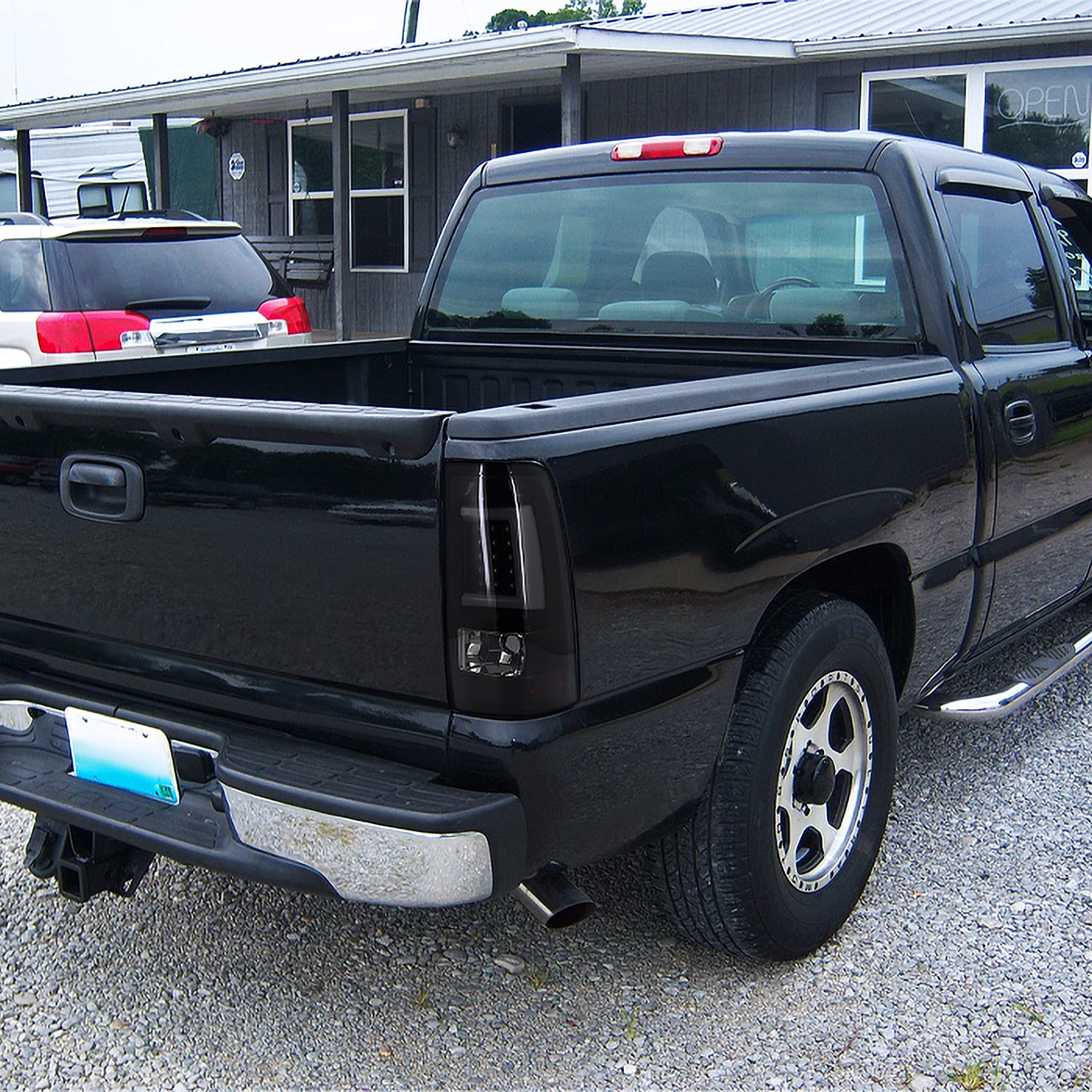 Glossy Black Smoke LED Tube Brake Lights SPEC-D TUNING Compatible with 2003-2006 Chevy Silverado 1500/1500HD/2500/2500HD, 2004-2006 Chevy Silverado 3500, Left + Right Pair Assembly