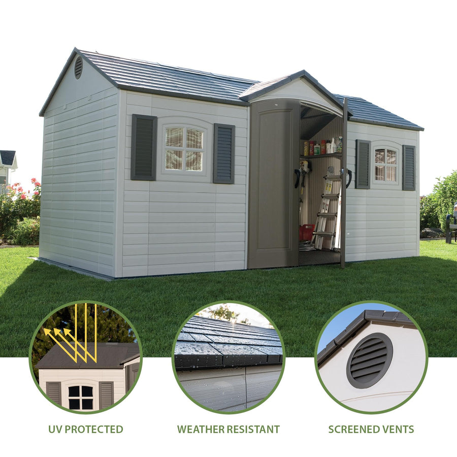 Outdoor Storage Shed Lifetime 6446, 8 x 15 Foot, Desert Sand