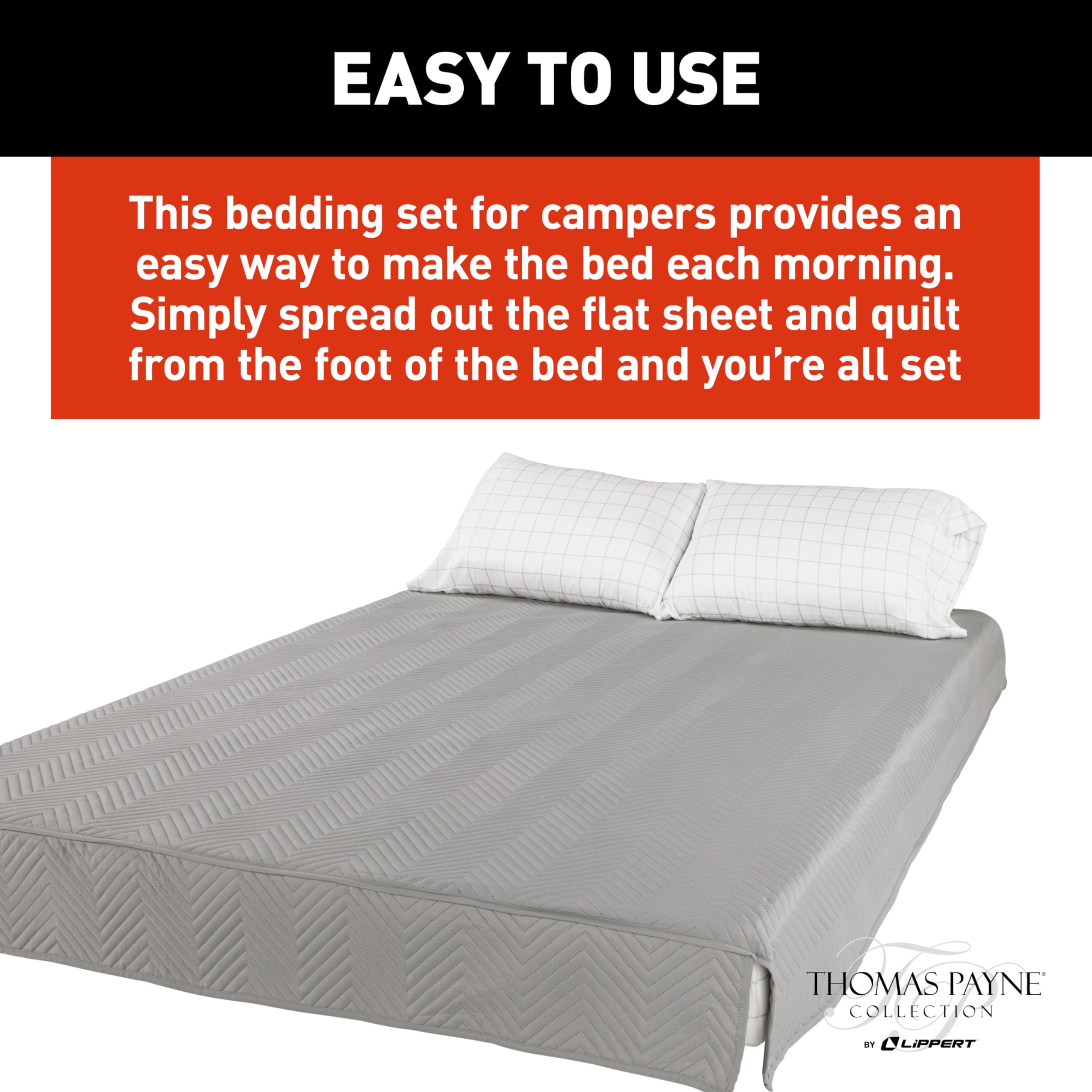 RV Bedding Set Easy Zzzs™ - King, Grey