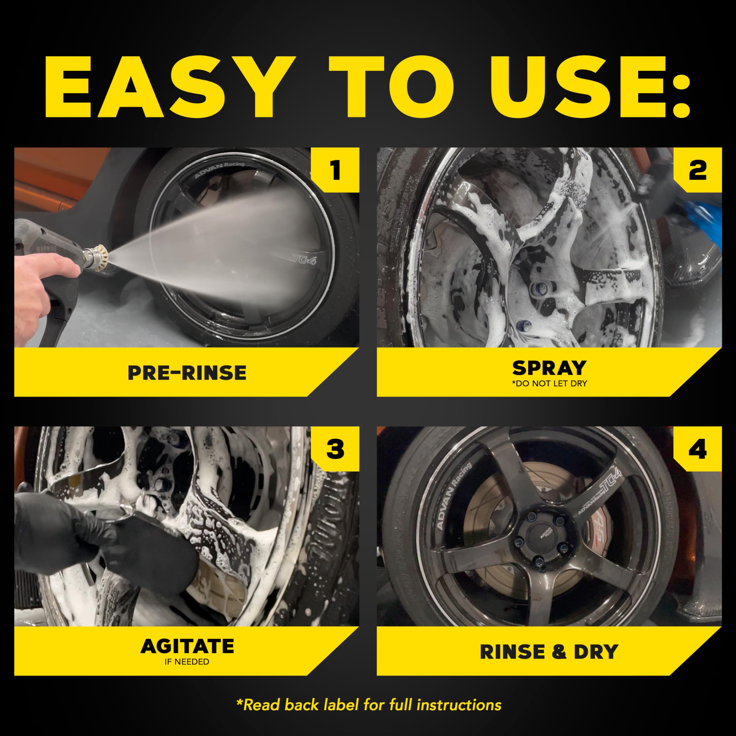 Hot Rims Meguiar's Aluminum Wheel Cleaner, Deep Foaming Rim Cleaner Spray Formulated to Effectively Clean Uncoated Polished Aluminum, Anodized, and Powder-Coated Wheels, 24 Oz