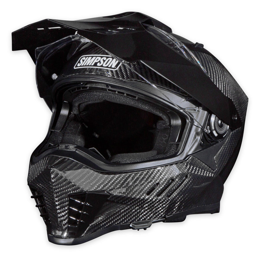Simpson Bandit Xcursion Motorcycle Helmet - Carbon - 2XL | Off Road Dirt Bike UTV Motocross ATV | Full Face | Removable Peak | Clear Pinlock Anti-Fog Visor Shield | DOT ECE Certified (XBC2X)