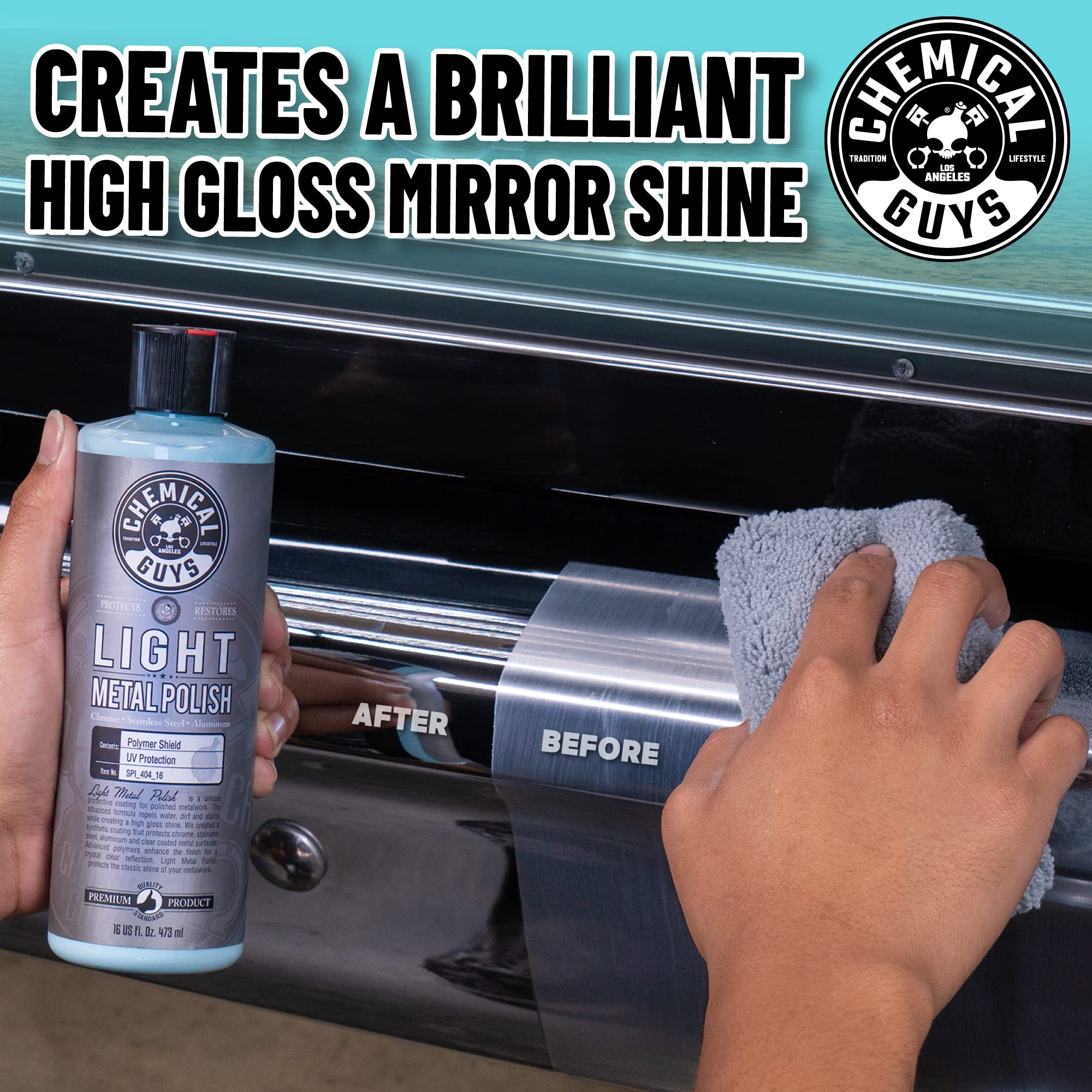 Chemical Guys Light Metal Polish SPI_404_16 (Works on Chrome, Stainless Steel, Aluminum & More), 16 fl oz