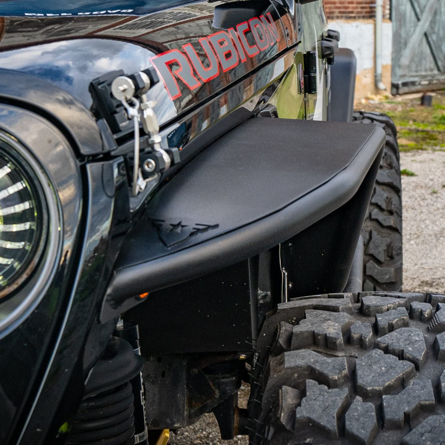 Combat Off Road Full Assault Aluminum Black Fender Kit - Front compatible with Jeep JL/JLU - Includes LED Marker/Signal Lights
