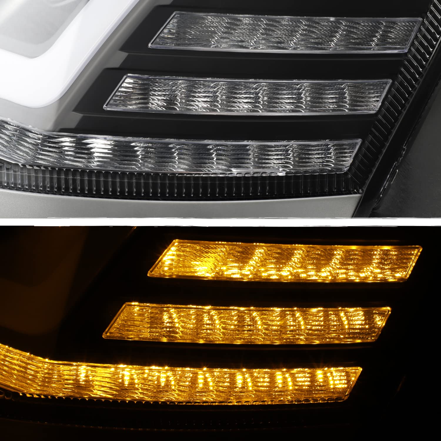 AKKON - 2004-2017 Fit Volvo VNL [Full LED DRL Dual Lens] Projector Headlights Lamps Black Left Driver + Right Passenger