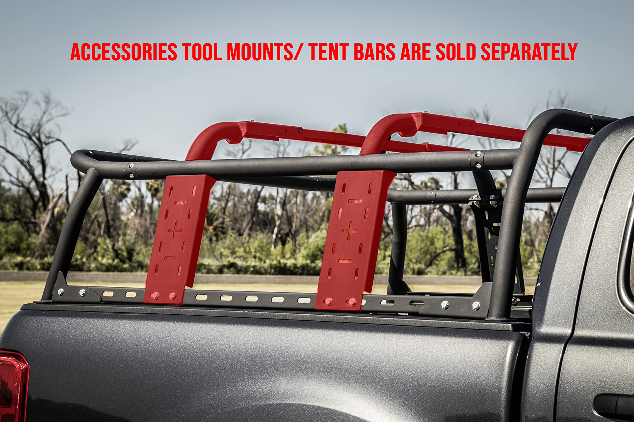 2019-2022 Ranger Truck Bed Rack for Off Road, Overland, Kayak, Camping, Contractor, Pickup, Ladder, Lumber, Utility, Kayak Black