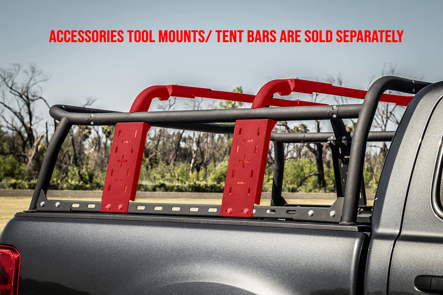 2019-2022 Ranger Truck Bed Rack for Off Road, Overland, Kayak, Camping, Contractor, Pickup, Ladder, Lumber, Utility, Kayak Black