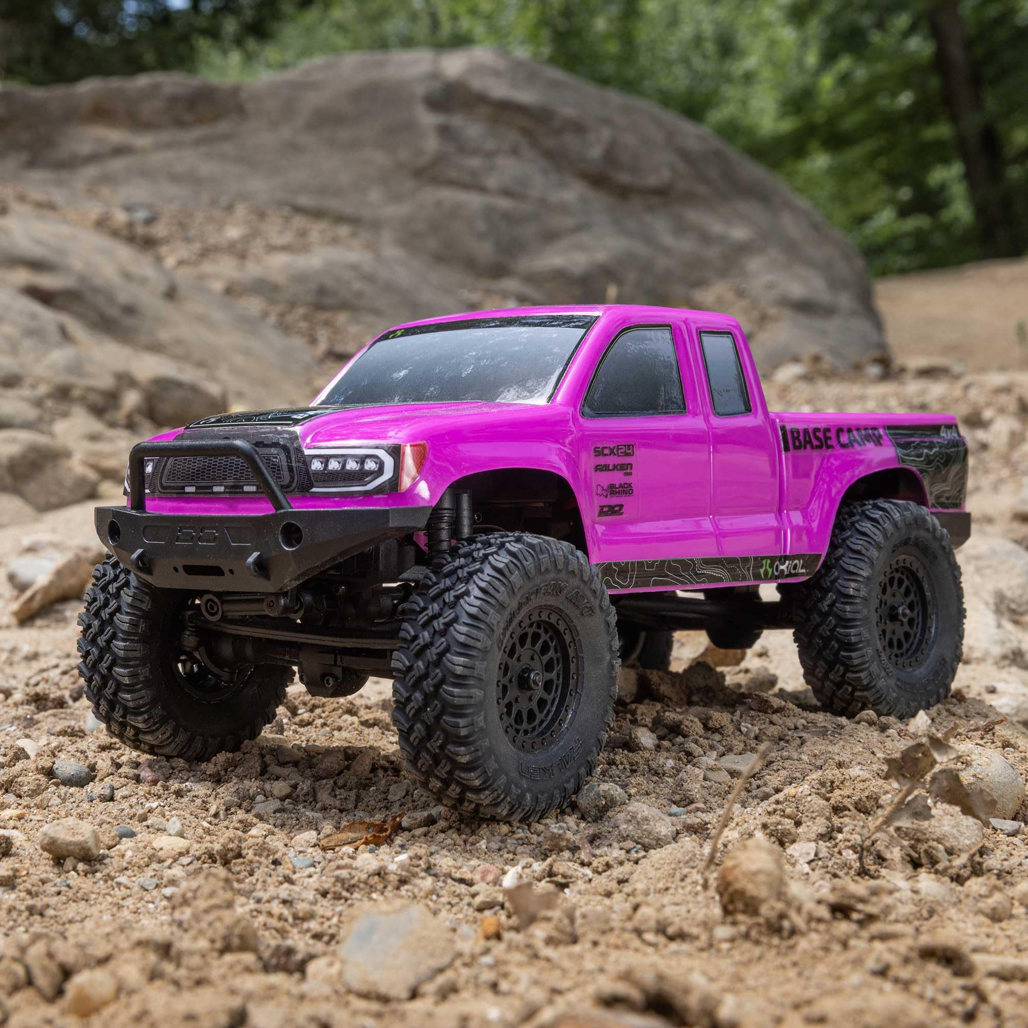 Axial 1/24 RC Truck SCX24 Base Camp 4x4 Rock Crawler Brushed RTR (Everything Needed to Run is Included) - Pink, AXI-1219T3