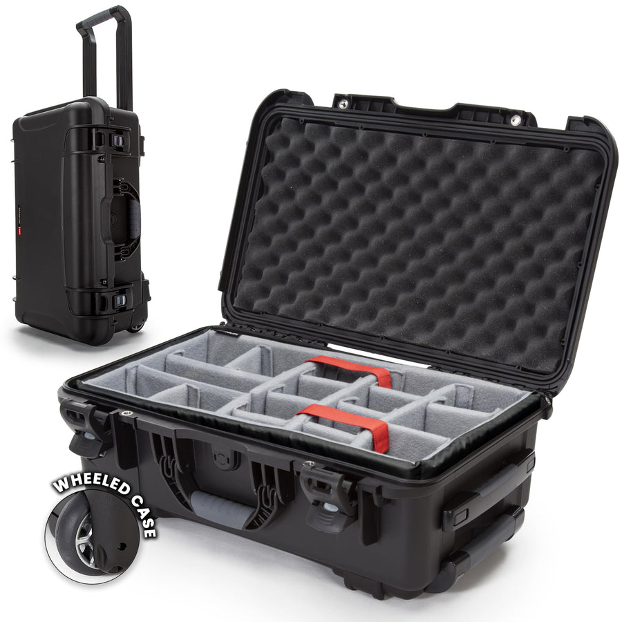 NANUK Hard Case 935 with Padded Divider – Waterproof Equipment Case with Wheels, 22” x 14” x 9” – Dustproof and Impact Resistant, Airline Carry-On Approved – Black