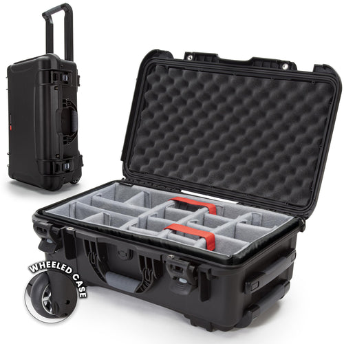 NANUK Hard Case 935 with Padded Divider – Waterproof Equipment Case with Wheels, 22” x 14” x 9” – Dustproof and Impact Resistant, Airline Carry-On Approved – Black