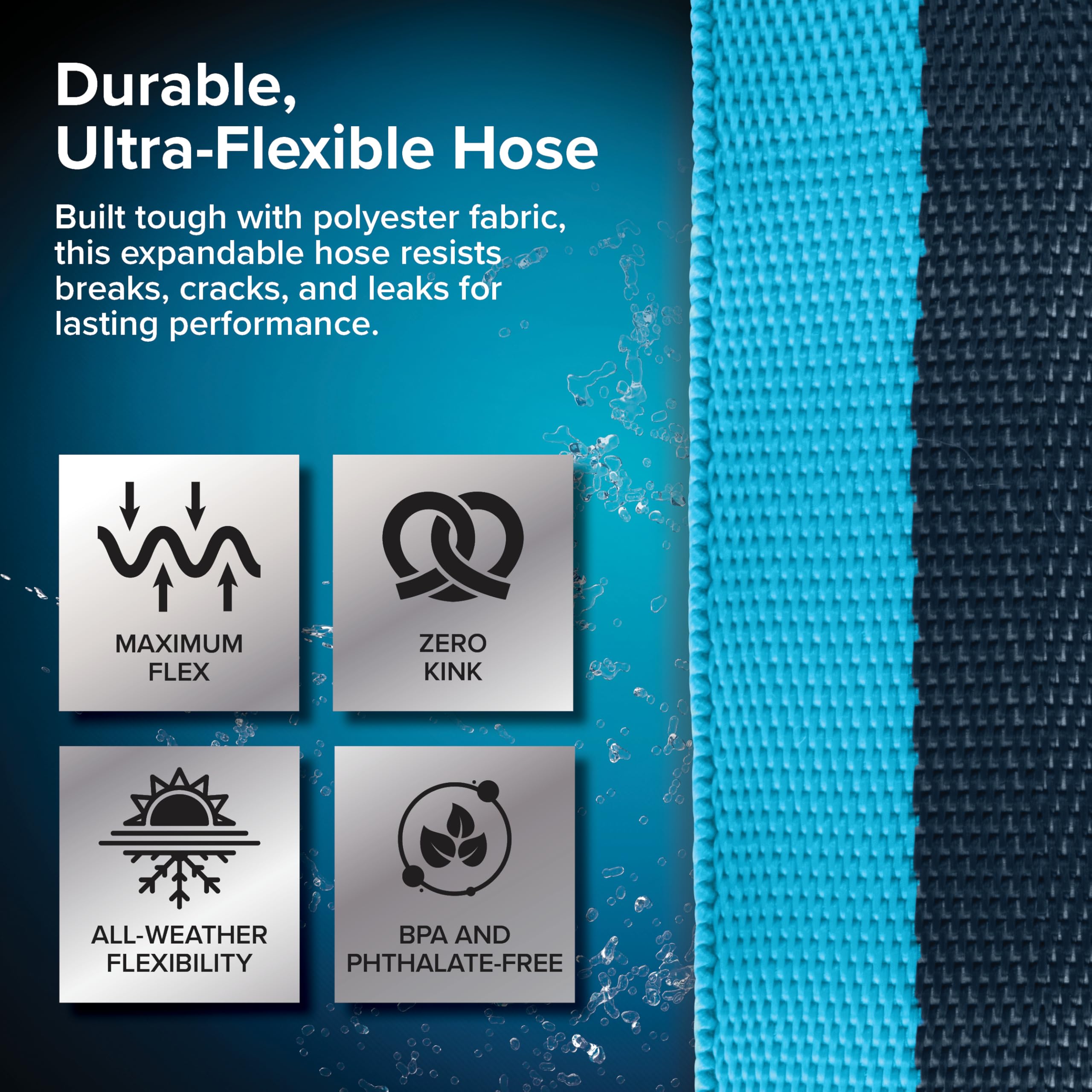 EvoFlex2 Camco 50-ft Drinking Water Hose - RV Drinking Water Hose Reinforced with Fabric & Ultra Lightweight - Contains No Lead, No BPA & No Phthalate - Abrasion Resistant (22579)