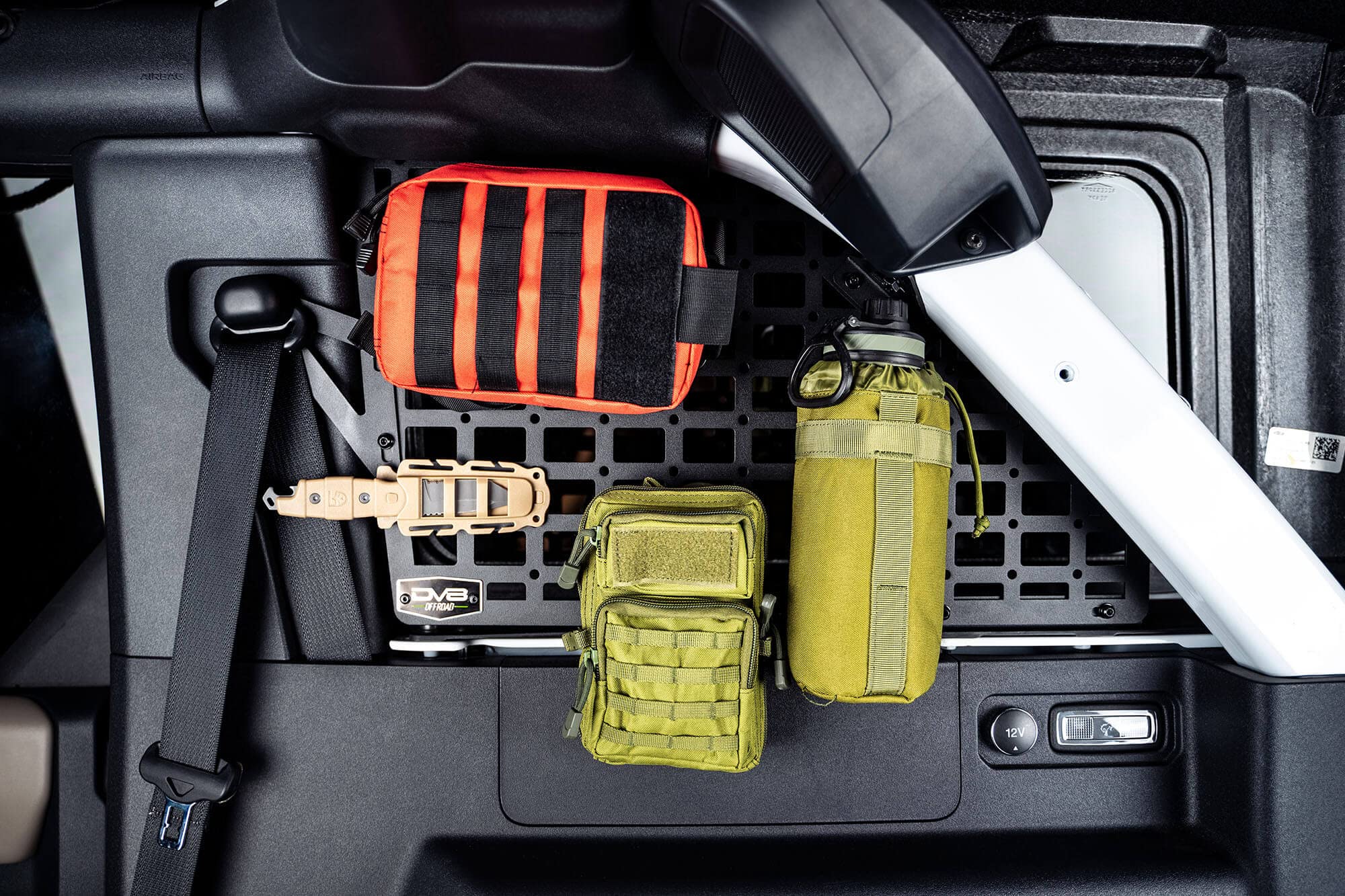 Rear Window Molle Panels DV8 Offroad for 2021-2025 Ford Bronco 4-Door | Includes Passenger & Driver Side Panels | Mount Molle Bags, Med Kits, Tools, & Other Accessories | Run with or Without Hardtop