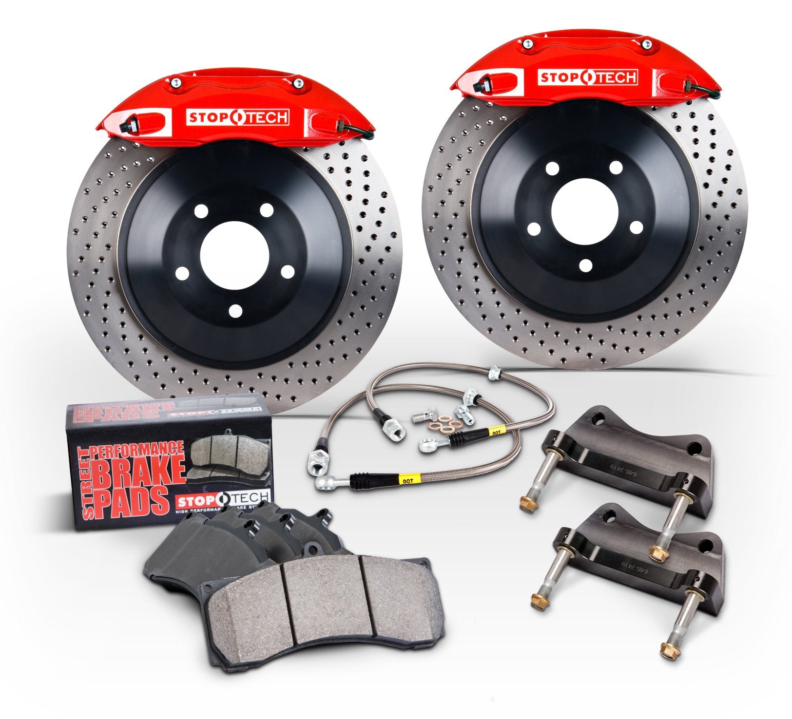 High Performance StopTech Brake Kit Front Drilled Rotors 83.435.4700.82