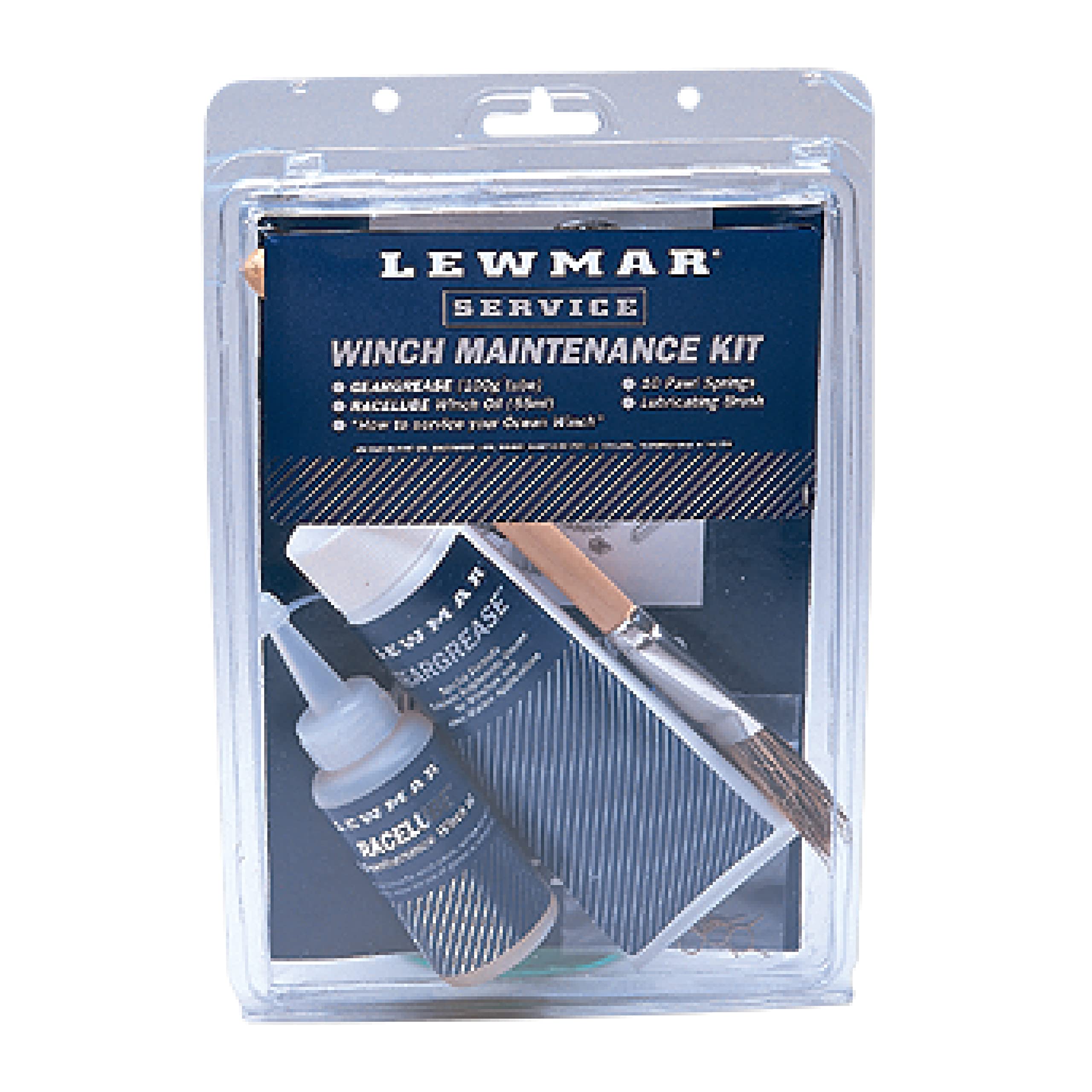 Winch Maintenance Kit Lewmar – for Basic Winch Maintenance for Your Sailboat, for Winch Sizes 6"- 48", Includes 10 Pawl Springs, Gear Grease (100 g), Race lube (55 ml), Lubrication Brush