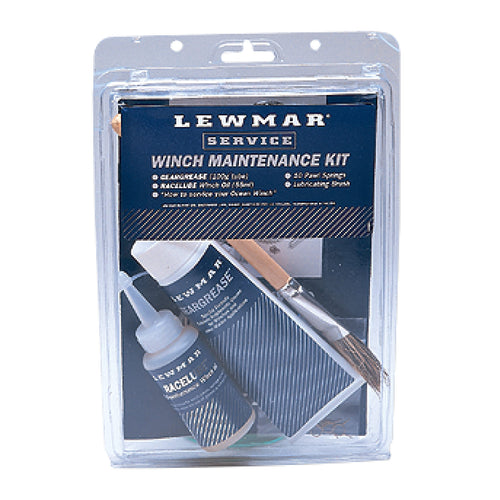 Winch Maintenance Kit Lewmar – for Basic Winch Maintenance for Your Sailboat, for Winch Sizes 6"- 48", Includes 10 Pawl Springs, Gear Grease (100 g), Race lube (55 ml), Lubrication Brush
