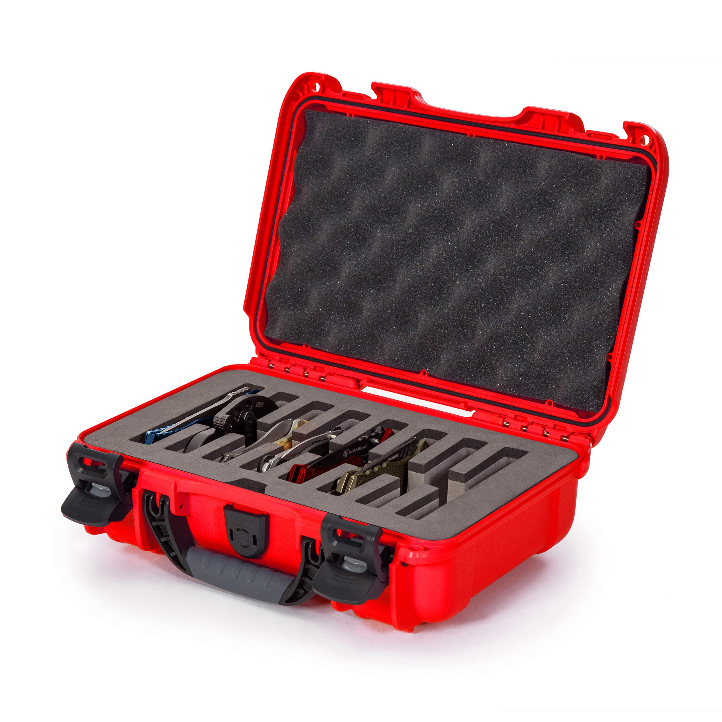 Nanuk Waterproof Hard Case 909 with Custom Foam Insert for 8 Pocket Knives - Red (909-8KNI9)