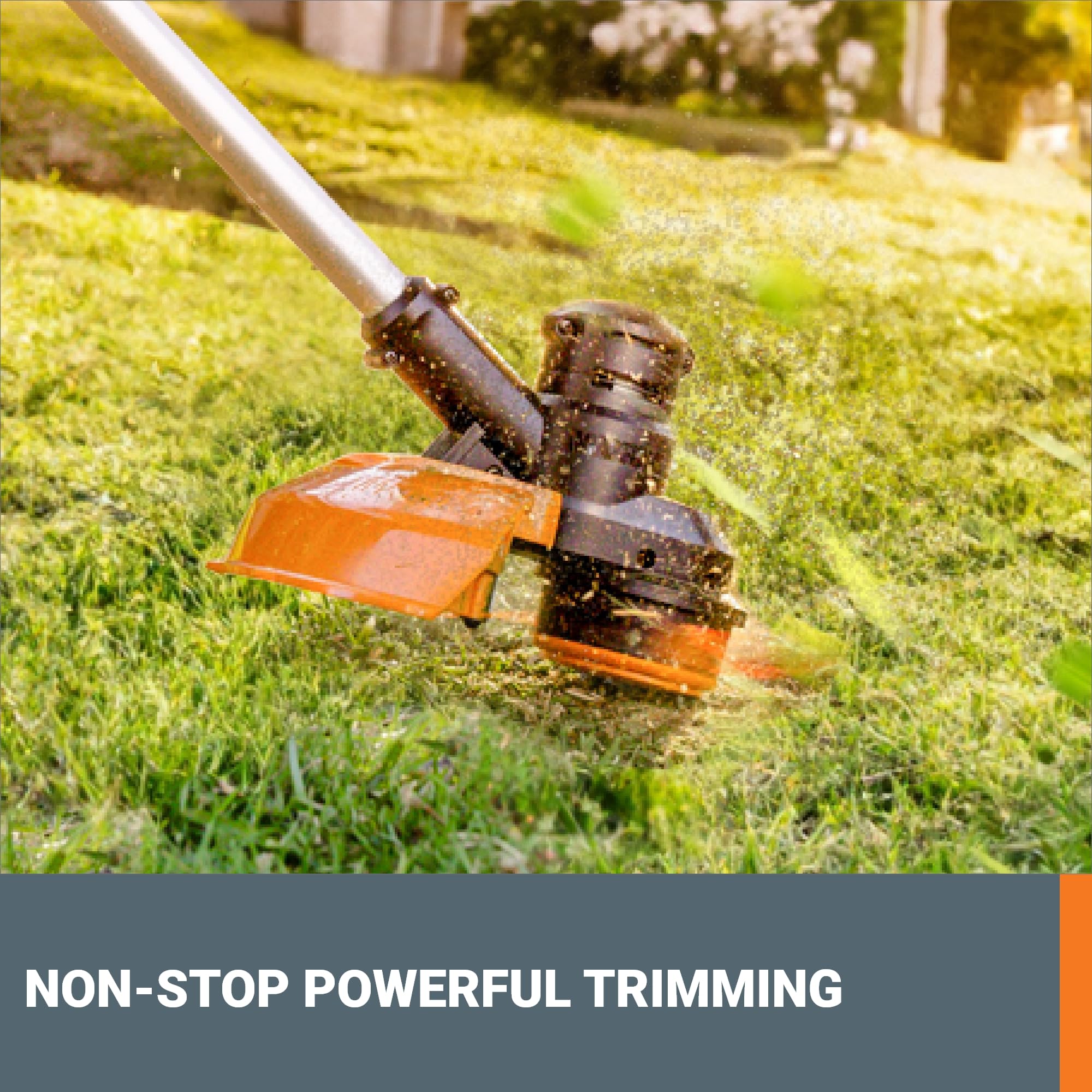 40V Worx WG183 13" Cordless String Trimmer (Batteries & Charger Included), Black and Orange