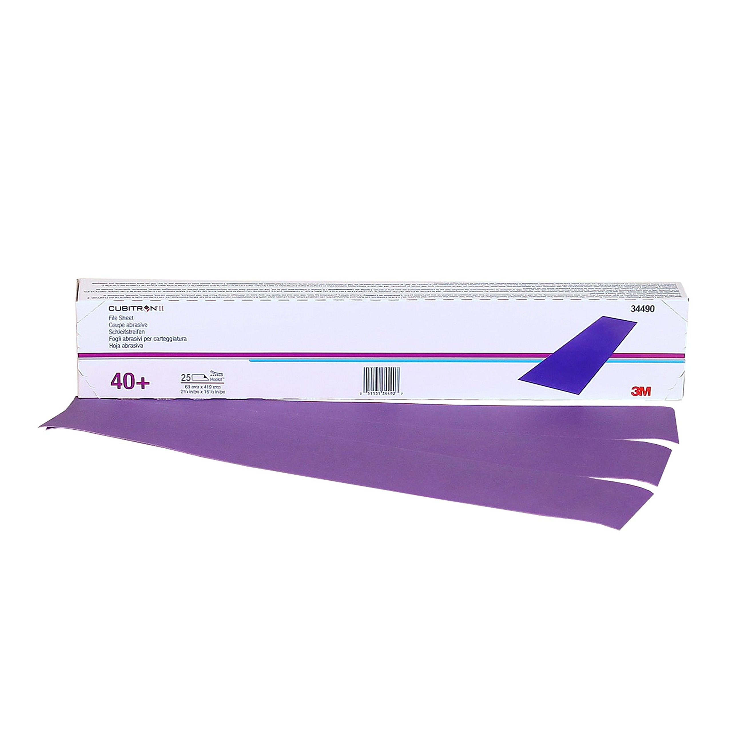 Cubitron II Hookit 3M Dust Free File Sheet, 34490, 40+ grade, 69 mm x 419 mm, 25 sheets per pack