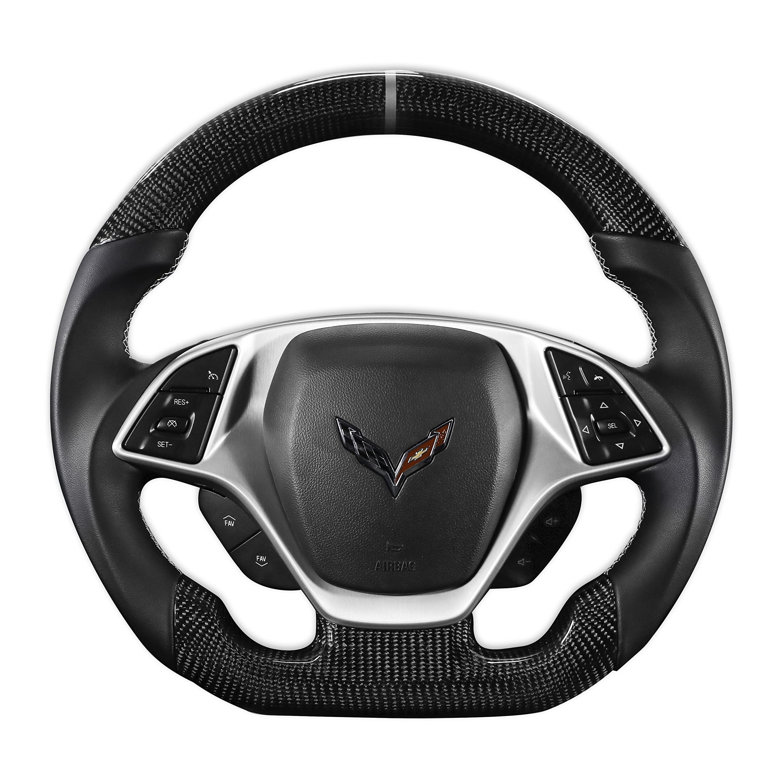 Carbon Fiber Drake Muscle Cars CV950-21 Steering Wheel with Leather Grips