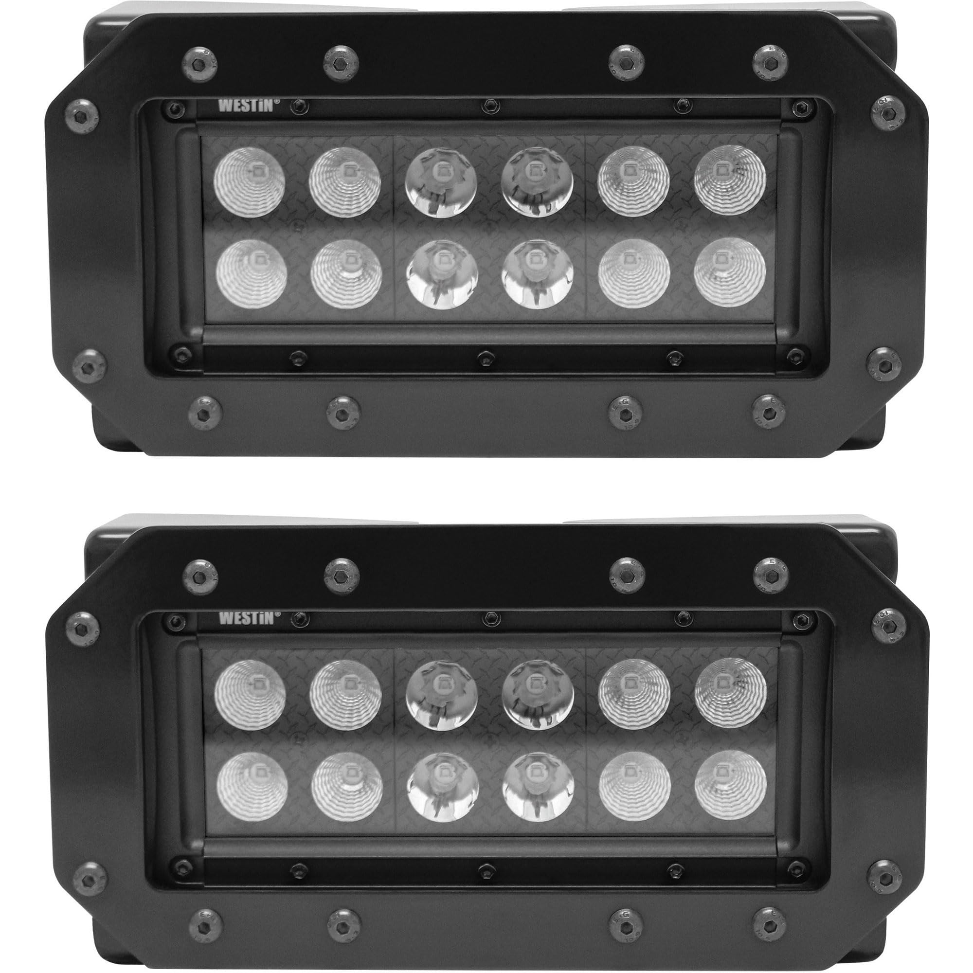57-0025 Westin HDX B-FORCE Flush Mount LED Light Kit Includes 6 inch Lights (set of 2) with wiring harness