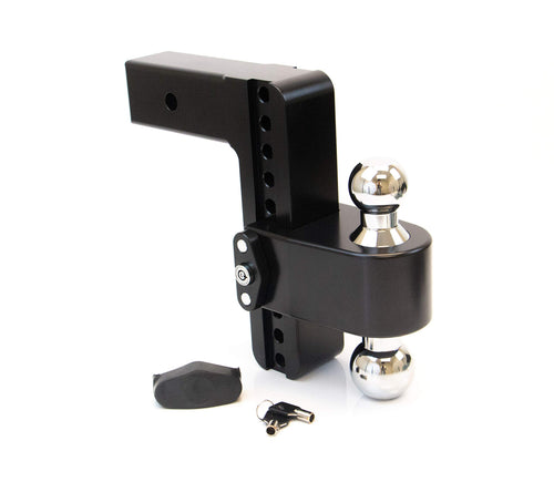 Weigh Safe 8" Drop CTB825CERBLA Hitch w/ 2.5" Shank/Shaft, Adjustable Aluminum Trailer & Ball Mount, Chrome Plated Combo Ball (2" & 2-5/16") & a Double-pin Key Lock CERAKOTE Black