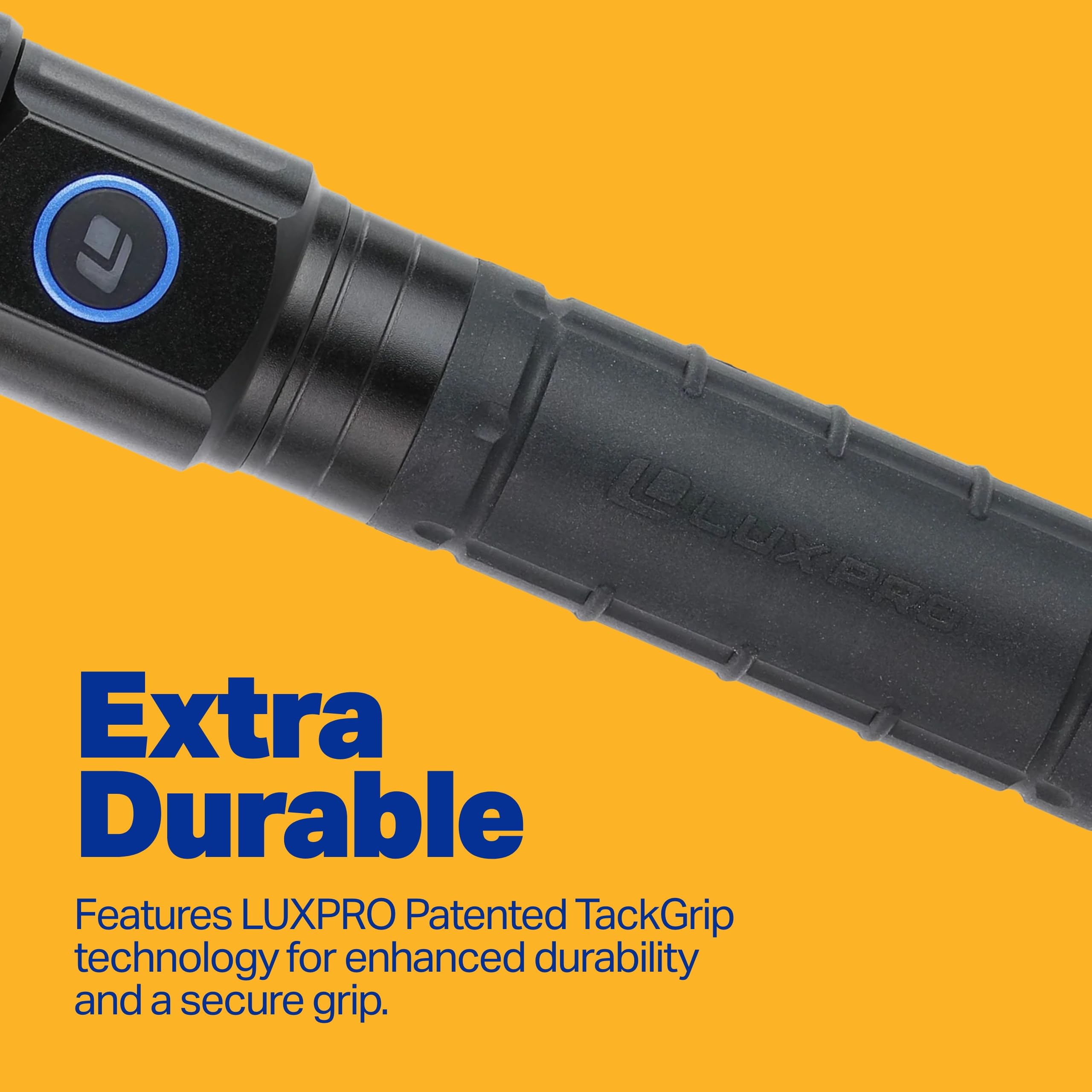 Rechargeable LUXPRO XP1105 Dual-Power LED Flashlight - Bright Flashlight with Power Bank - Features Ergonomic Grip & LPE Optics