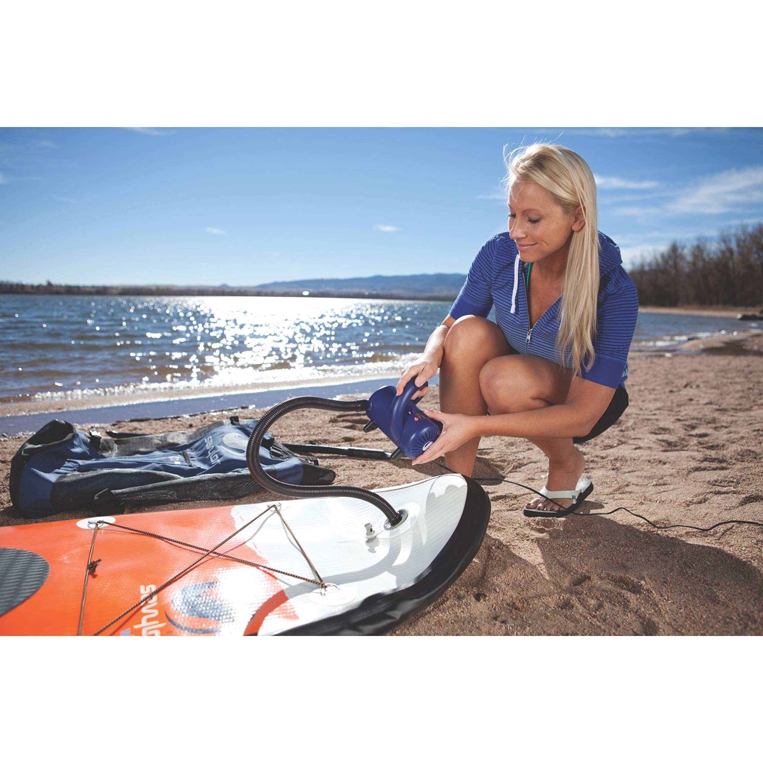 High-Pressure Sevylor Electric Pump 12V Portable Air Pump for Paddle Boards Kayaks Inflatables and Balloons - 15 PSI