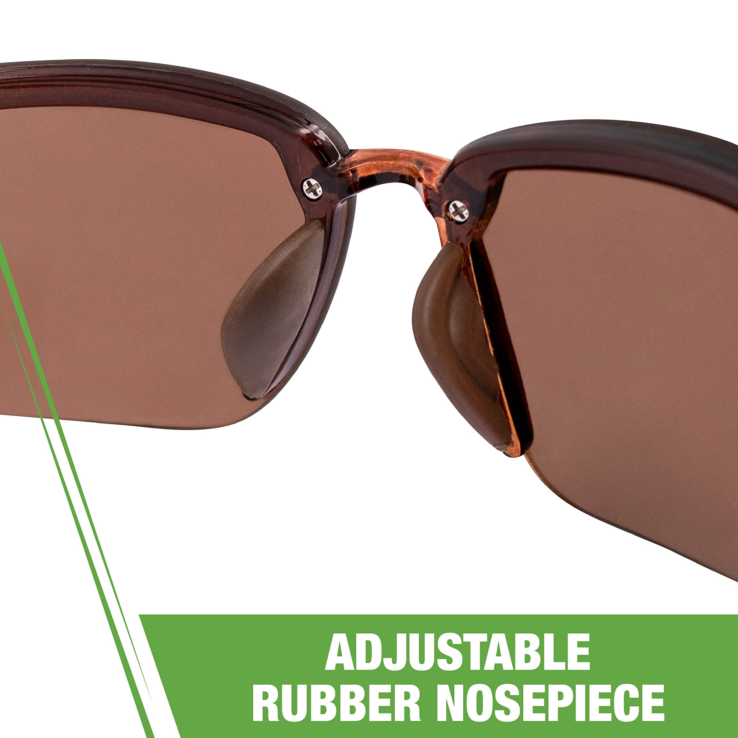 Eyewear Crossfire 291113 Es5 Polarized Safety Glasses with High Definition Brown Polarized Lens and Crystal Brown Frame