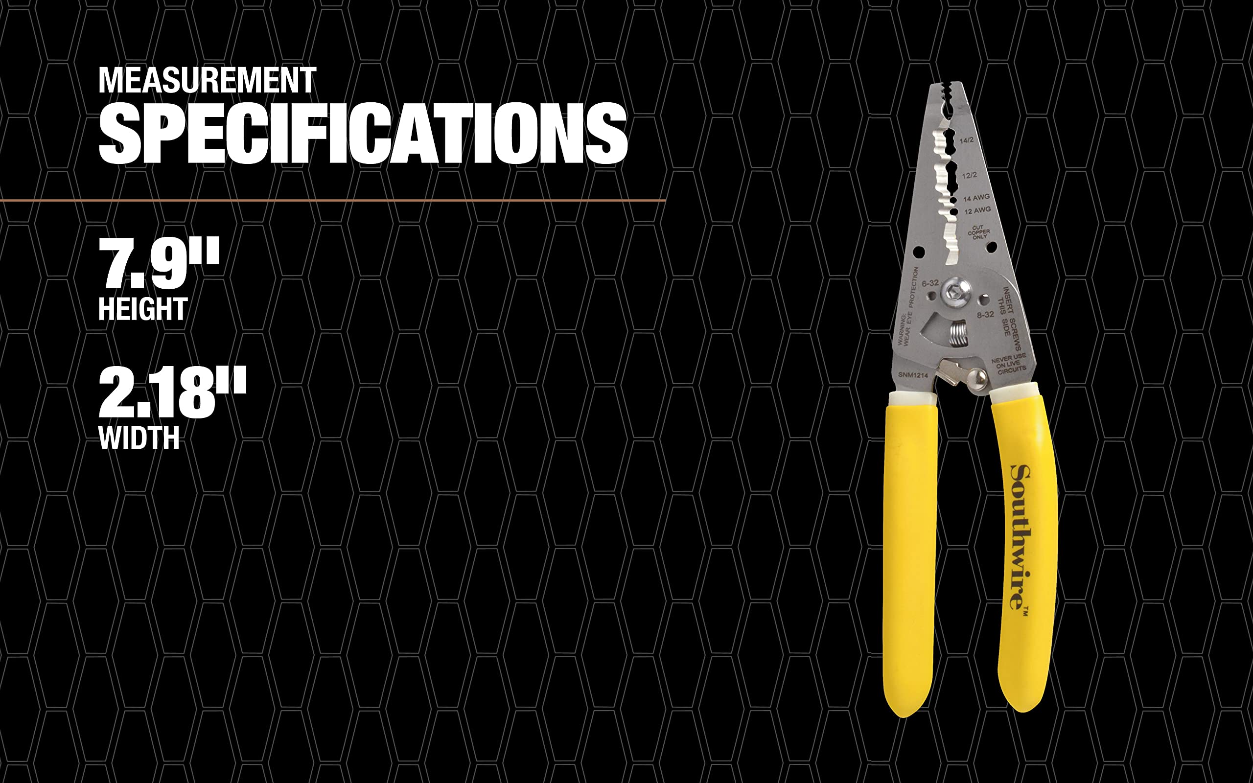 Heavy Duty Southwire NM-B Romex Cable Wire Stripper/Cutter with Ergonomic Handles 12 AWG -14 AWG, rust proof