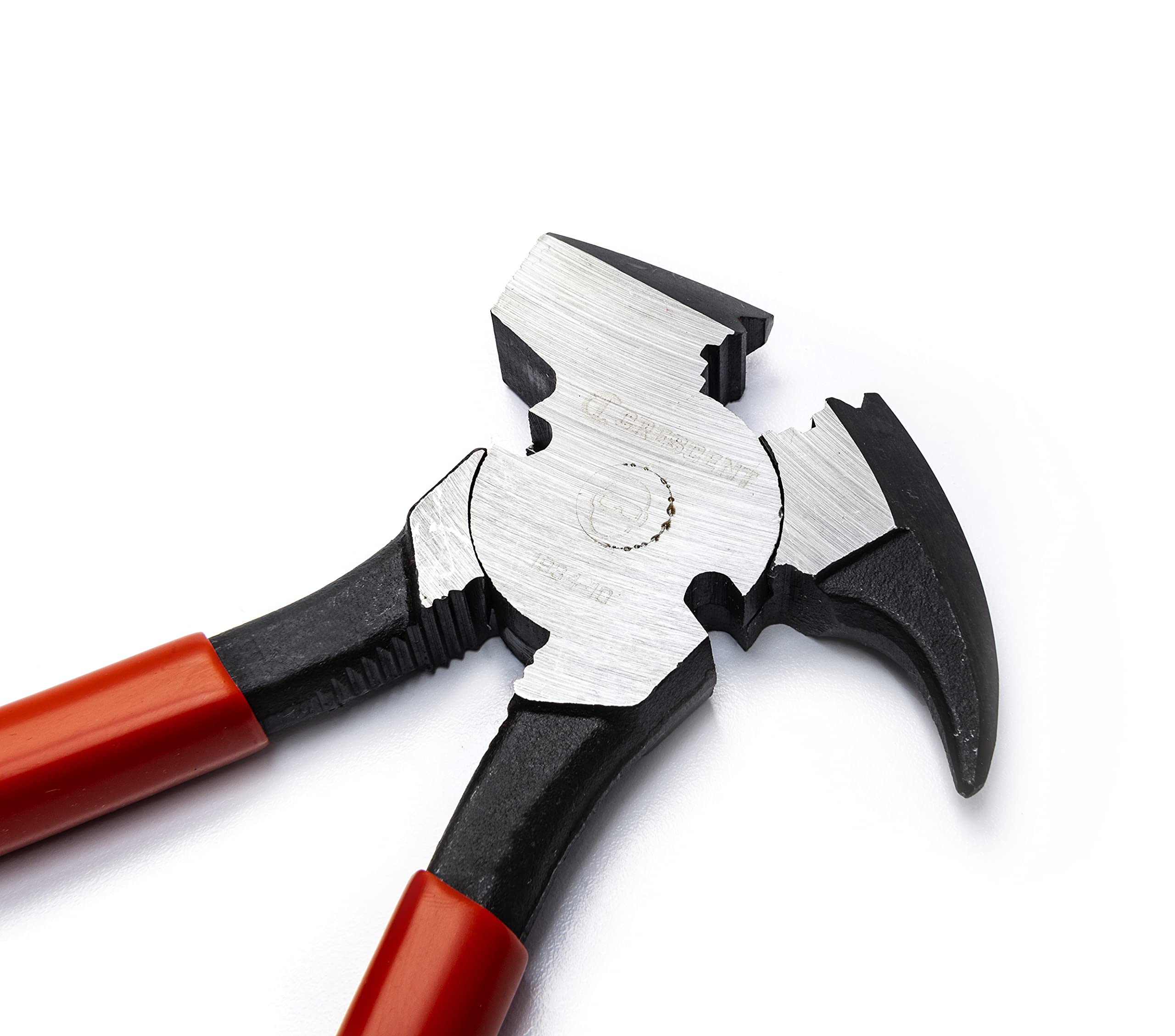 Heavy-Duty Solid Joint Crescent Dipped Handle Fence Tool Pliers - Premium Wire Cutter & Staple Puller - 193410CVNN-05-10", Red