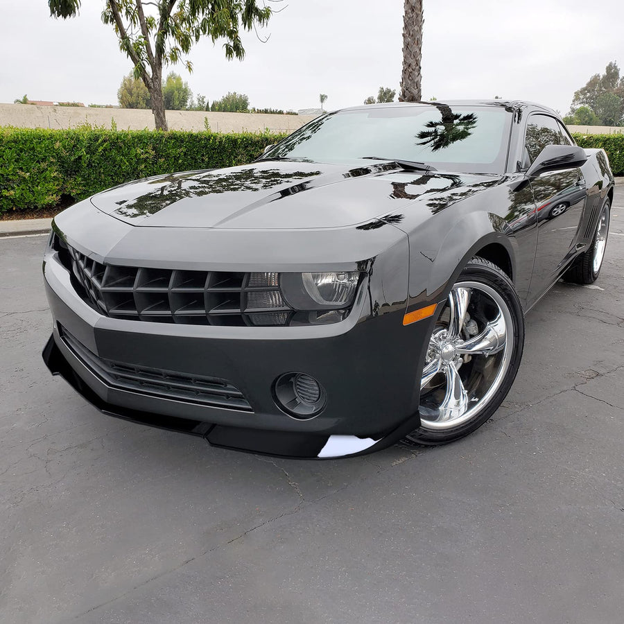 Glossy Black Spec-D Tuning Front Bumper Lip Compatible with 2010-2013 Chevy Camaro V6