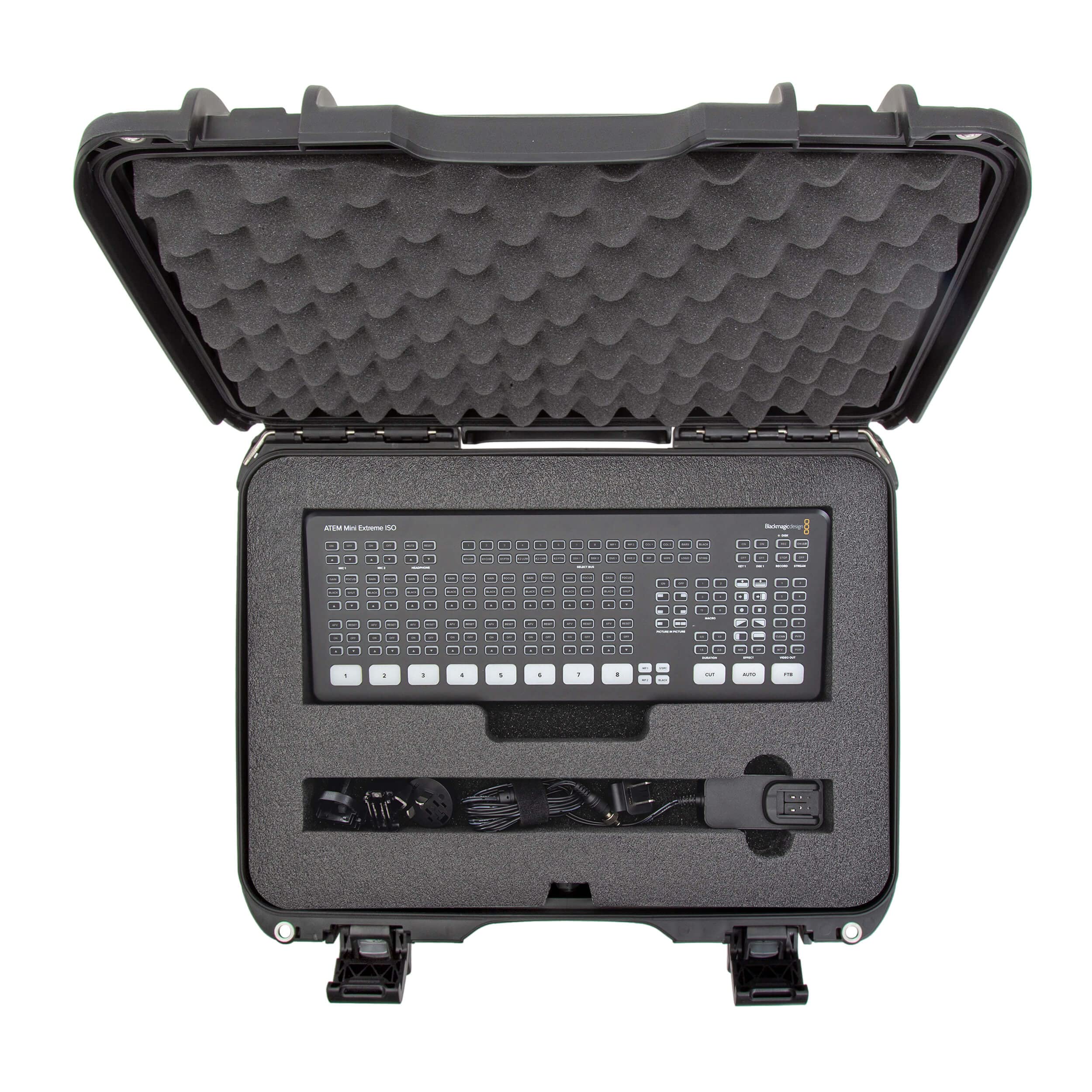 NANUK Waterproof Hard Case 923 with Foam Insert for Blackmagic Design ATEM Mini Extream ISO, Black