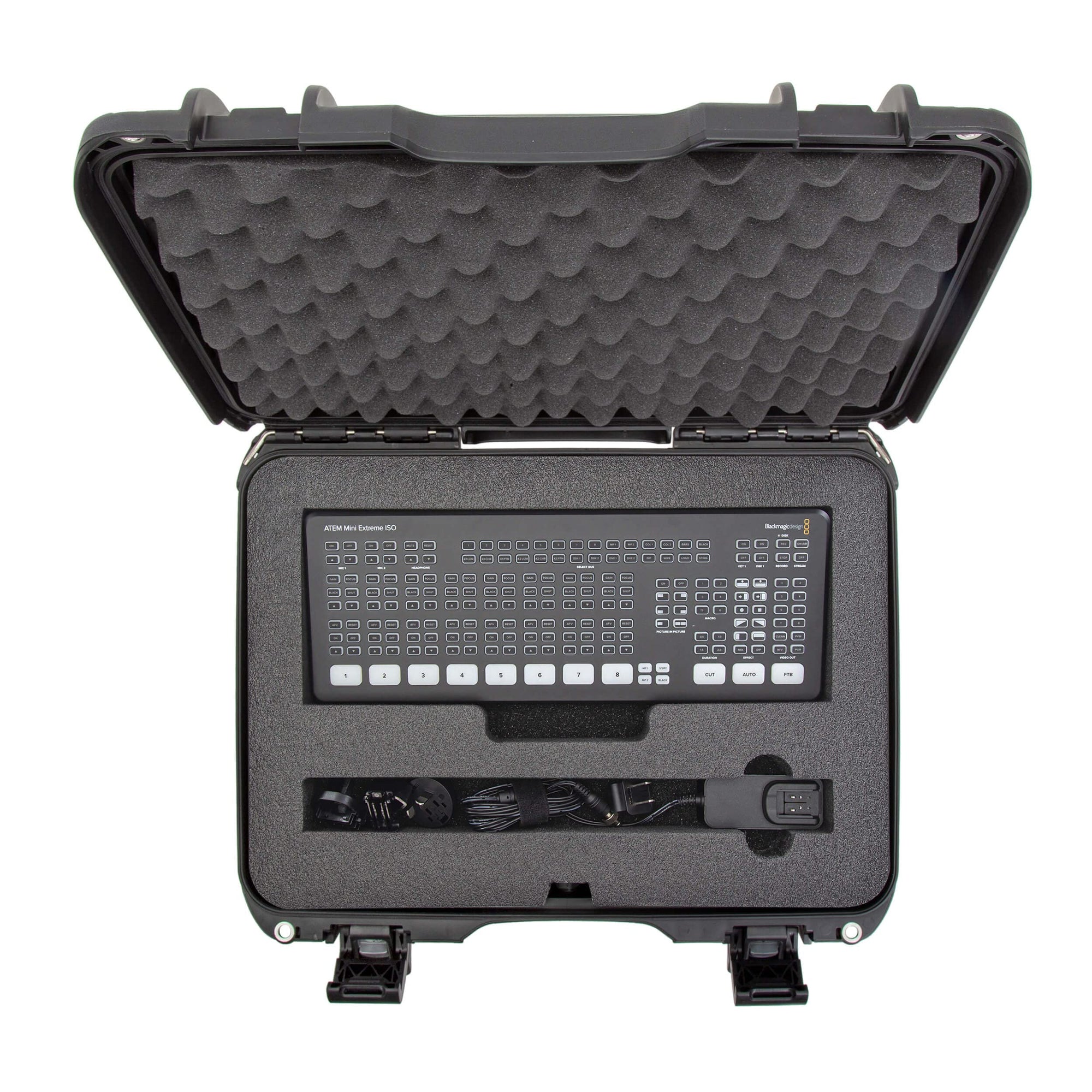 NANUK Waterproof Hard Case 923 with Foam Insert for Blackmagic Design ATEM Mini Extream ISO, Black