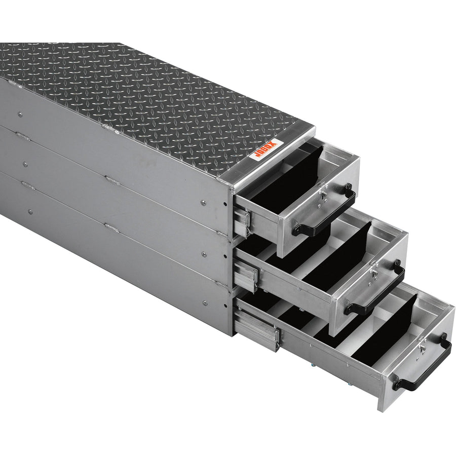 3-Drawer Jobox Heavy-Duty Long Stacked Aluminum Drawer Storage - (12" W x 18" H x 50" L)