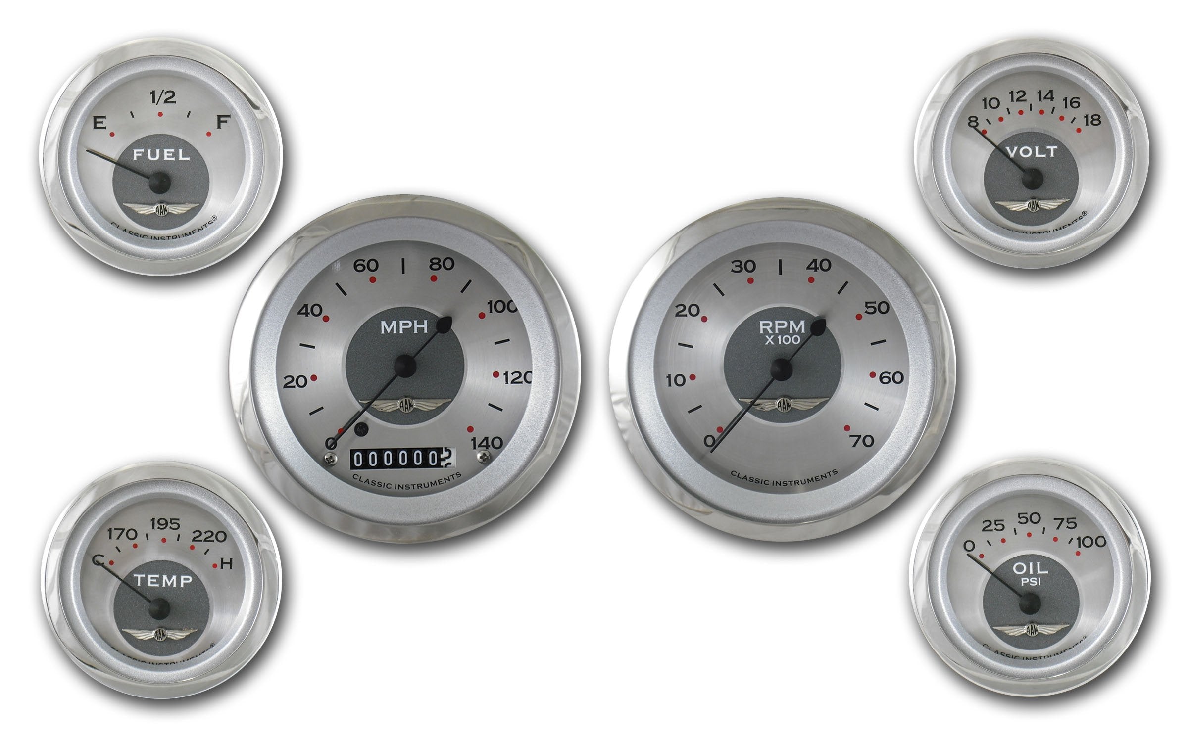 AW01SLC Classic Instruments All American 6 Gauge Set - GM