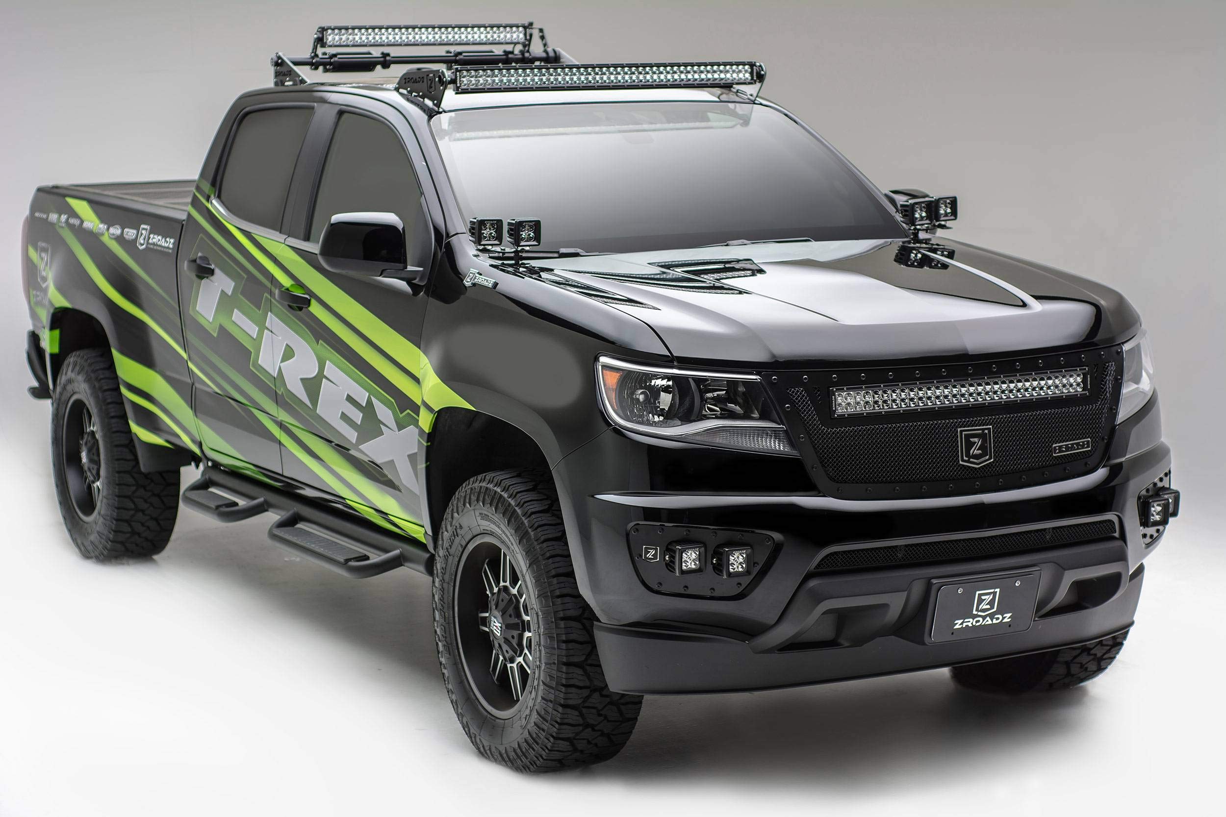 ZROADZ LED Front Roof Mounting Bracket - Compatible w/ 2015-2020 Chevrolet Colorado - to Mount (1) 40 Inch ZROADZ or similar style Curved LED Light Bar (Not Included) - PN #Z332671