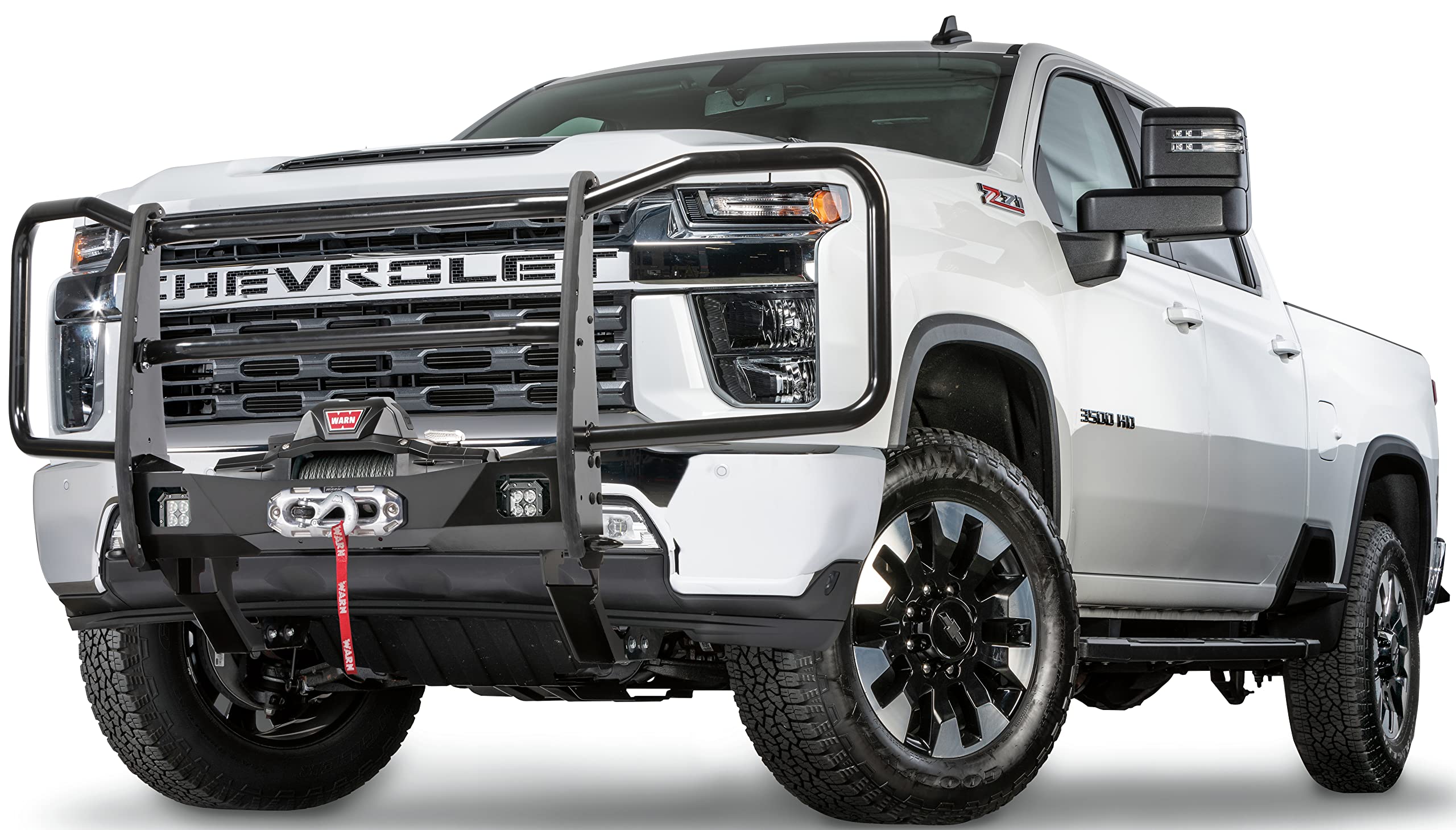 Trans4mer Gen III WARN 108003 Winch Mounting Bracket Kit for Mid-Frame Winches, Fits: Chevy Silverado HD 2500/3500 (2020-2022), Black