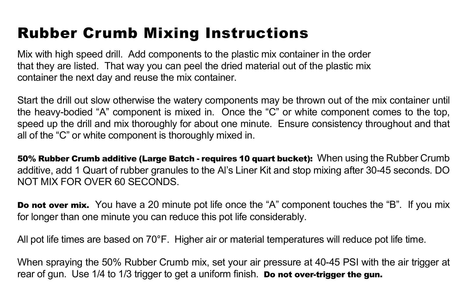 Black Rubber Crumb Al's Liner Granular Additive for Truck Bed Liners and Floor Coatings - 1 Quart - Adds Extra Grip, Texture and Non-Skid Properties (ALS-RC)