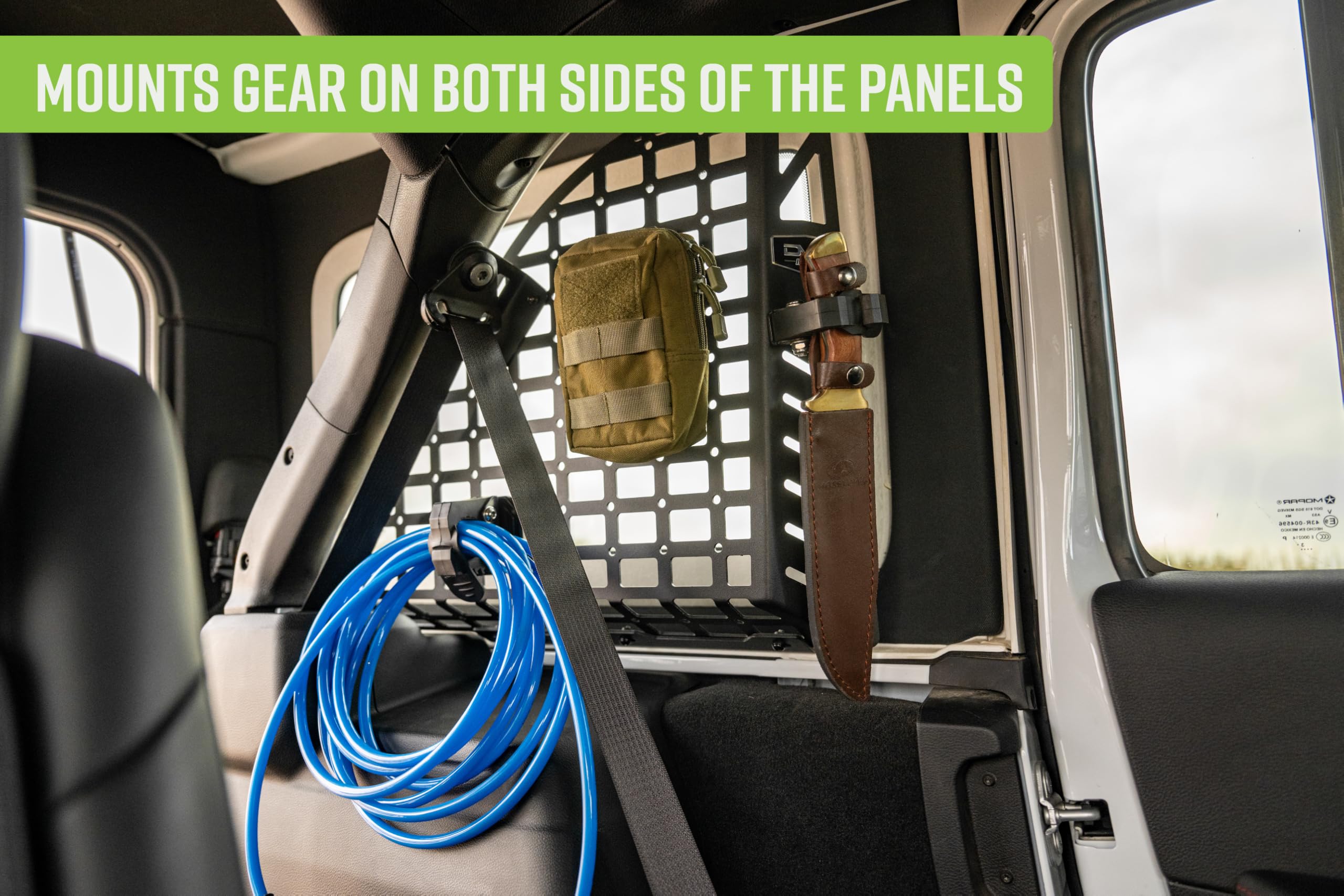 Molle Panels for DV8 Offroad Rear Window 2018-2025 Jeep Wrangler JL 4-Door | Versatile Mounting Solutions | Integrated M6 Slots for Carriage Bolt Mounting | Rigid Fitment | Fully Bolt-On