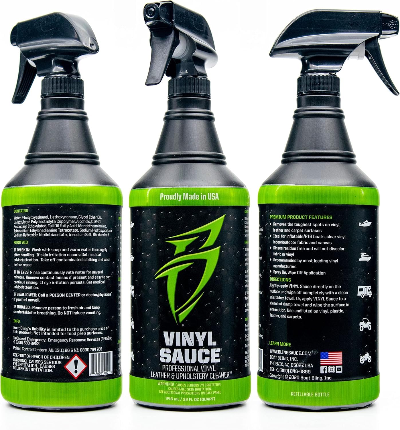 Bling Boat Condition Sauce Premium Interior Moisturizer w/UV Protection, 20 oz.