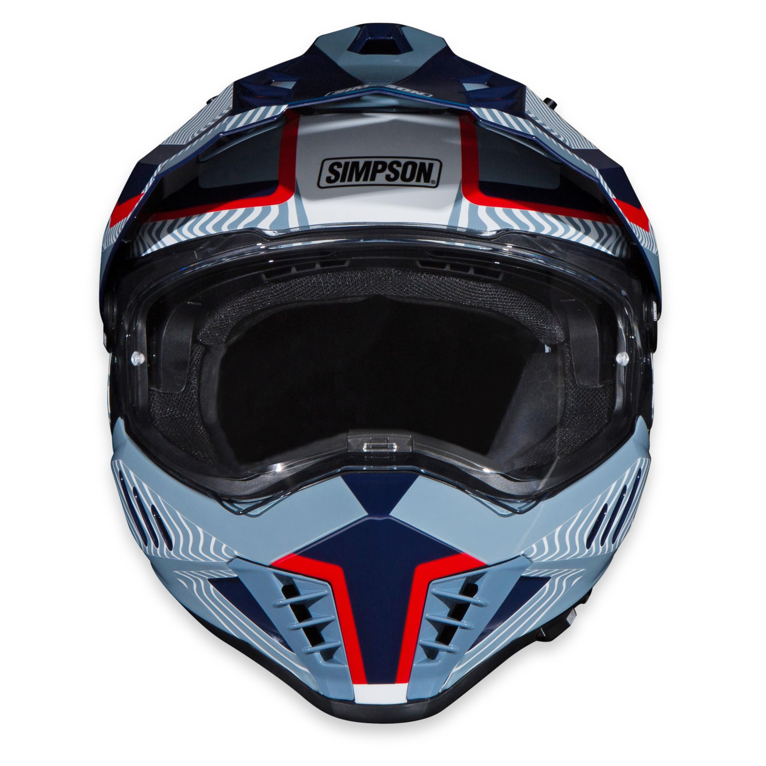 Mojave Blue Simpson Xcursion Bandit Motorcycle Helmet - 2XL | Off Road Dirt Bike UTV Motocross ATV | Full Face | Removable Peak | Clear Pinlock Anti-Fog Visor Shield | DOT ECE Certified (XBMUGR2X)