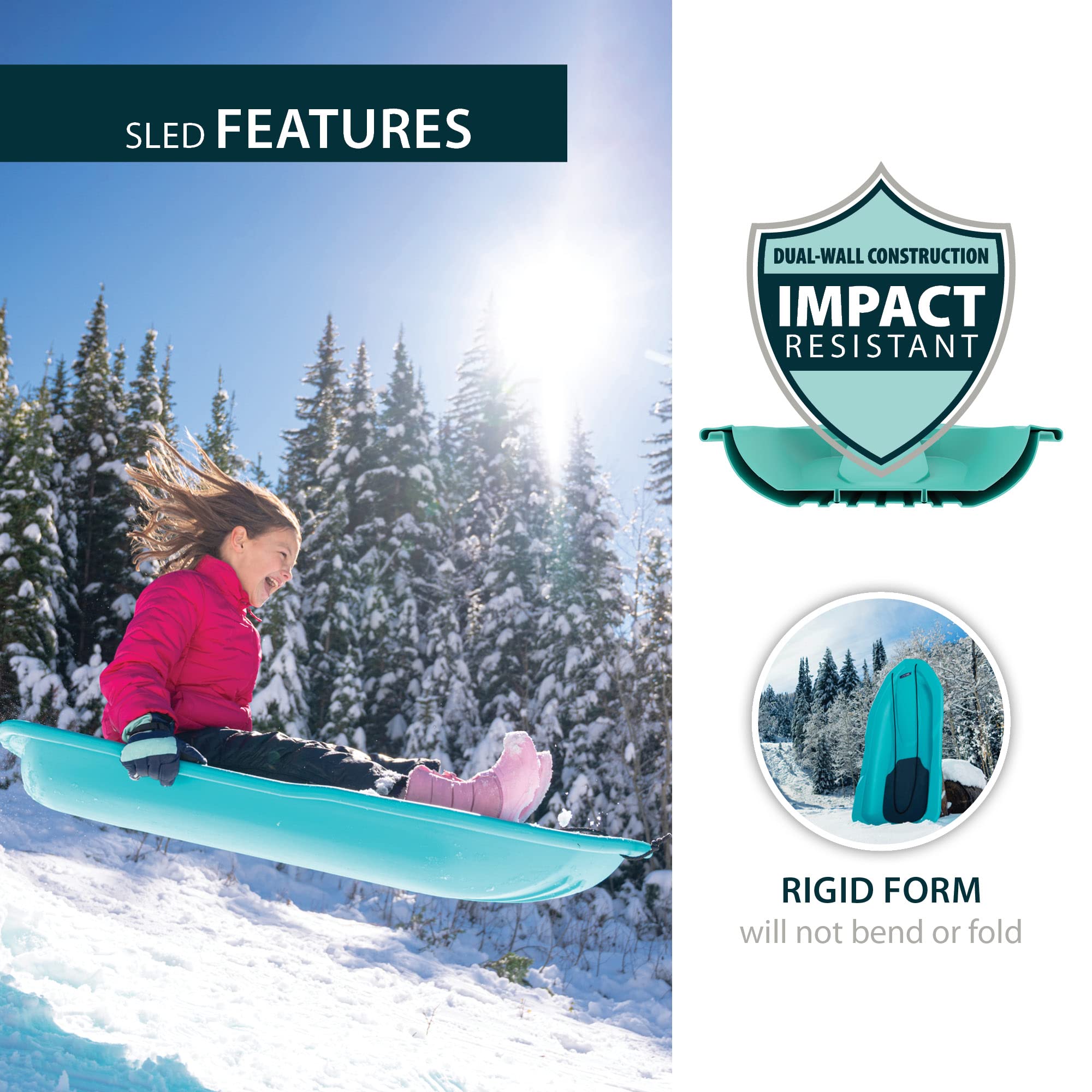 48" Lifetime Premium Snow Sled, 2 Pack