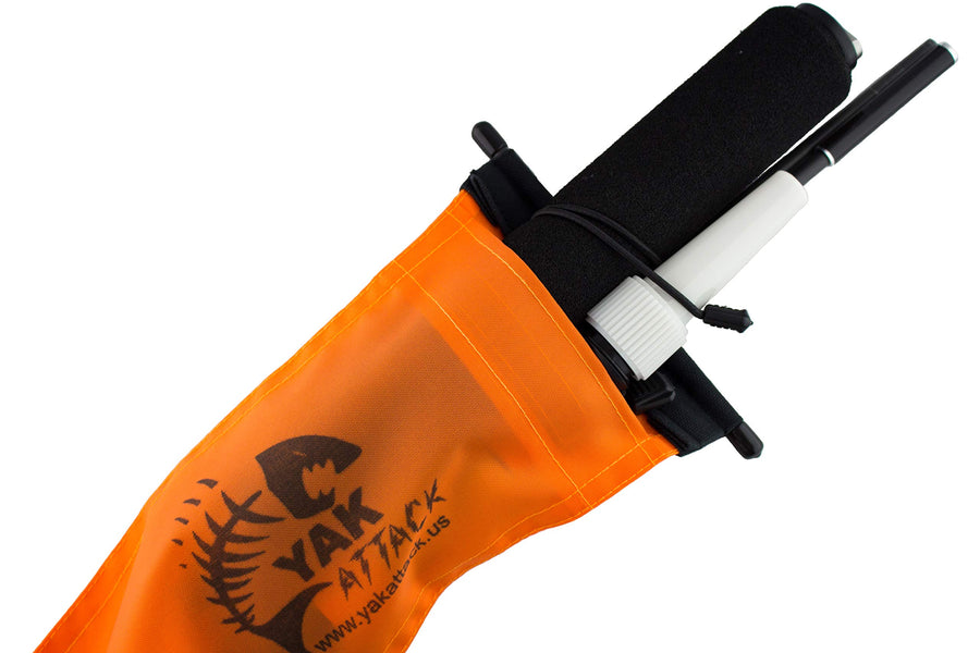 VISICarbon Pro YakAttack with MightyMount | 360° LED Safety Light & Flag System for Kayak Visibility | Includes Mount & Hardware | Carbon Fiber Mast | Collapsible Design | Made in USA