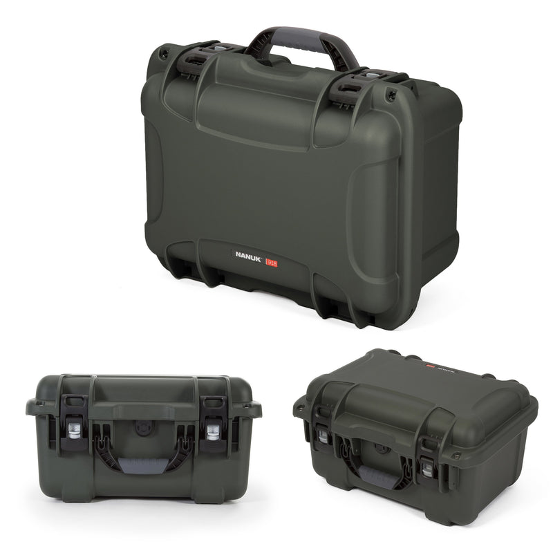 Medium Nanuk Waterproof Hard Case with Foam Insert 16.9" x 12.9" x 9.3" - Olive